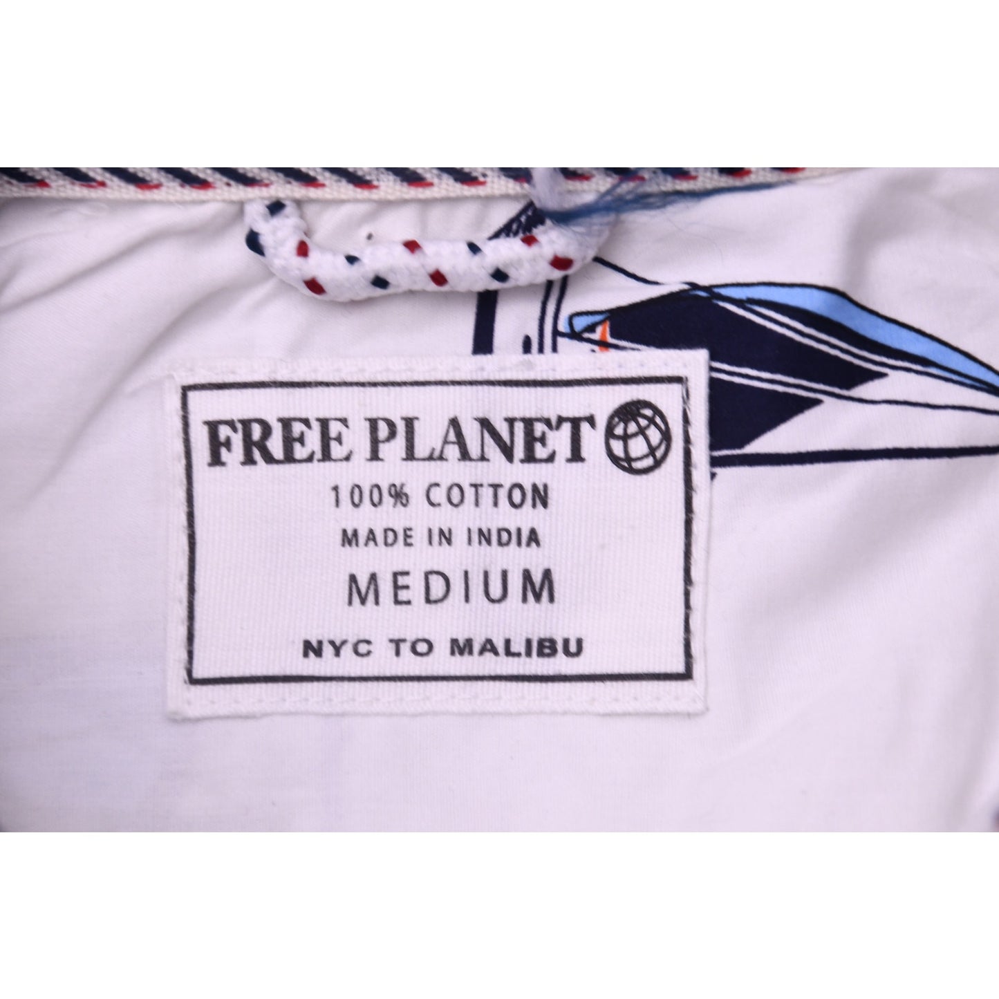 NWT Free Planet NYC to Malibu Sailboat Print Button Up Shirt Men's Medium