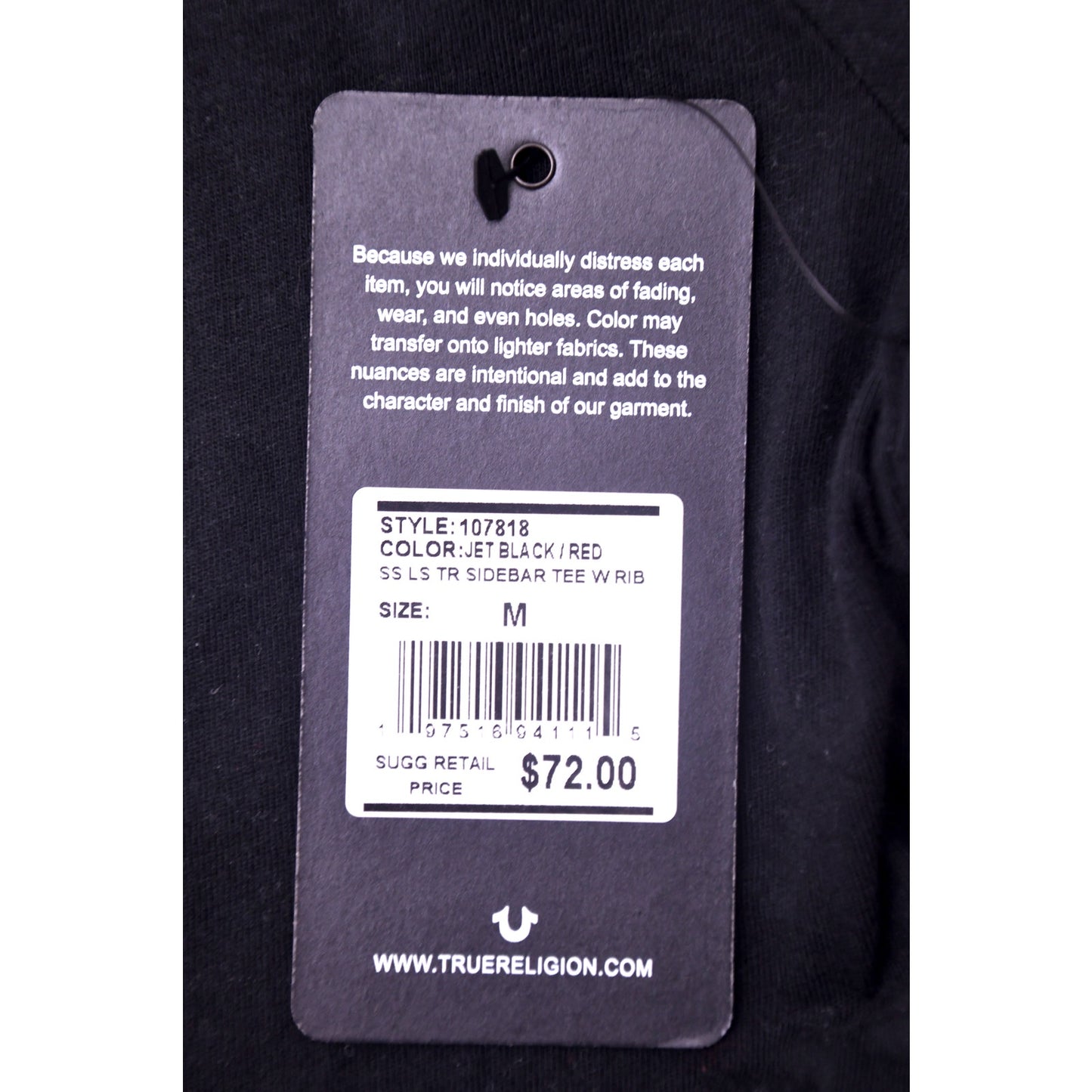 True Religion SS Hoodie Buddha Black Men's M NWT