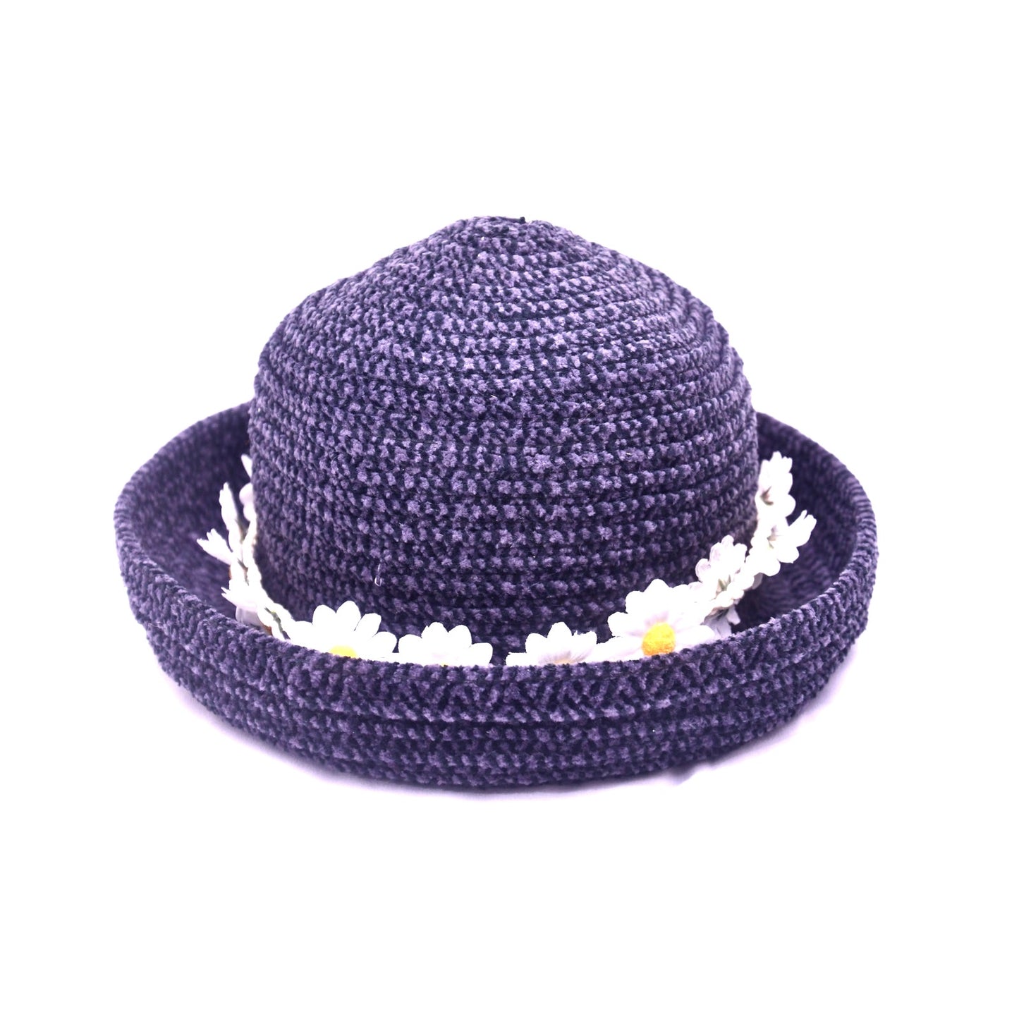 Black Daisy Flower Bucket Sun Hat Summer Beach Garden Women One Size