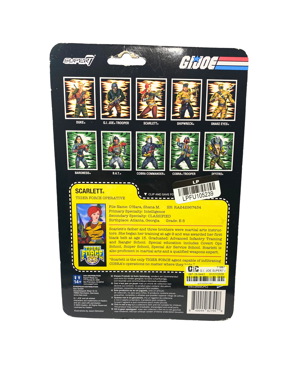 GI Joe Scarlet Counter Intelligence Action Figure 3.75" Super7