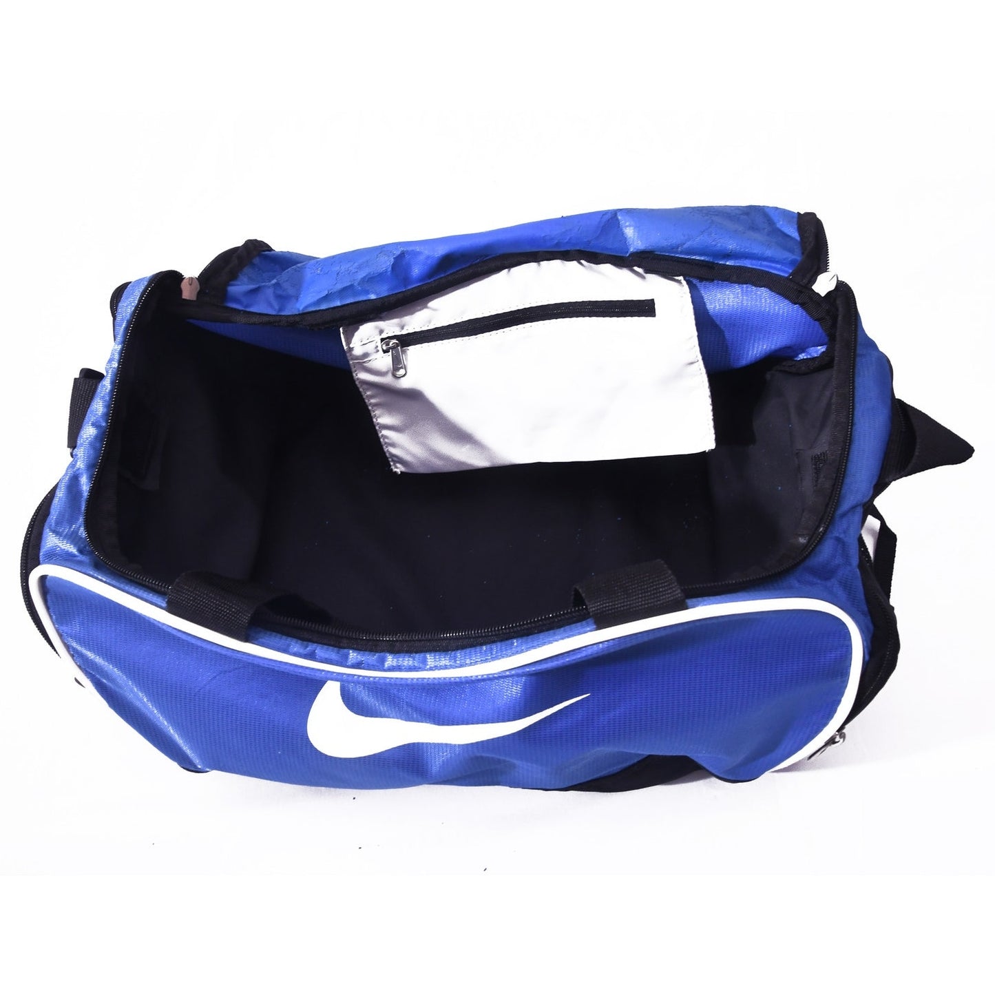 Nike Duffel Bag Blue Black Gym Sports Travel Shoulder Bag Multi Pocket