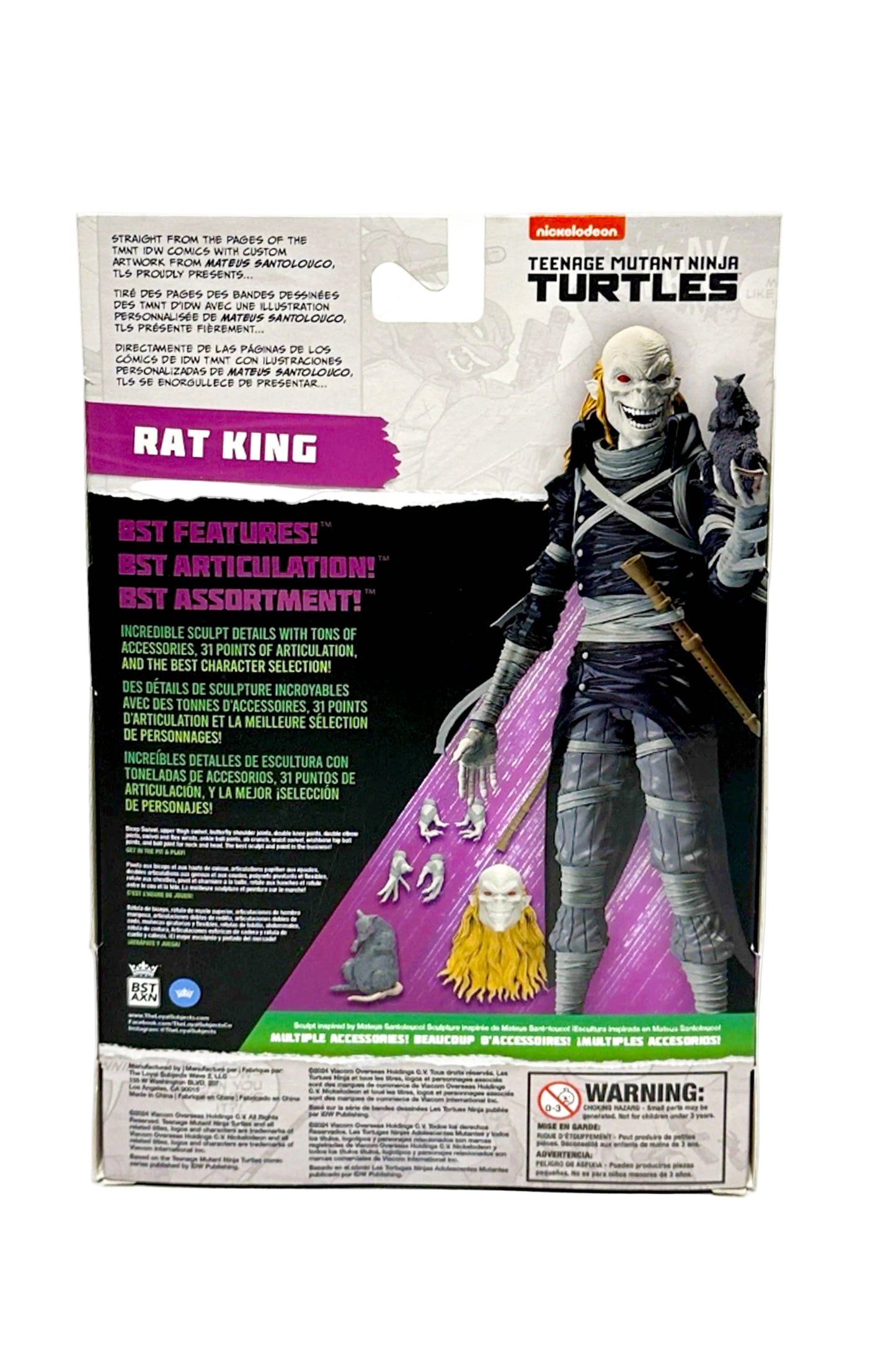 Teenage Mutant Ninja Turtles BST AXN Rat King IDW Comics TMNT Loyal Subjects NEW