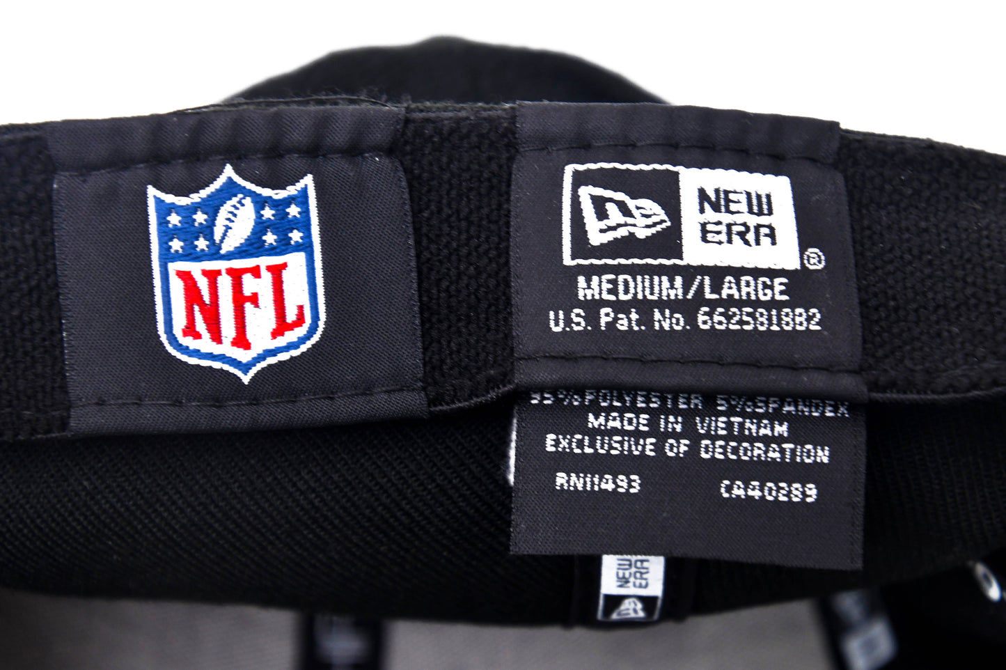 New Era 39FIFTY Las Vegas Raiders Snapback Hat Black on Black NFL Cap M/L