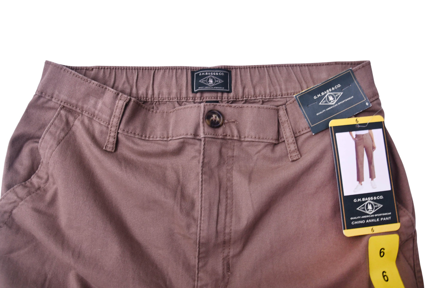 NWT GH Bass & Co size 6 women Chino Ankle Pants