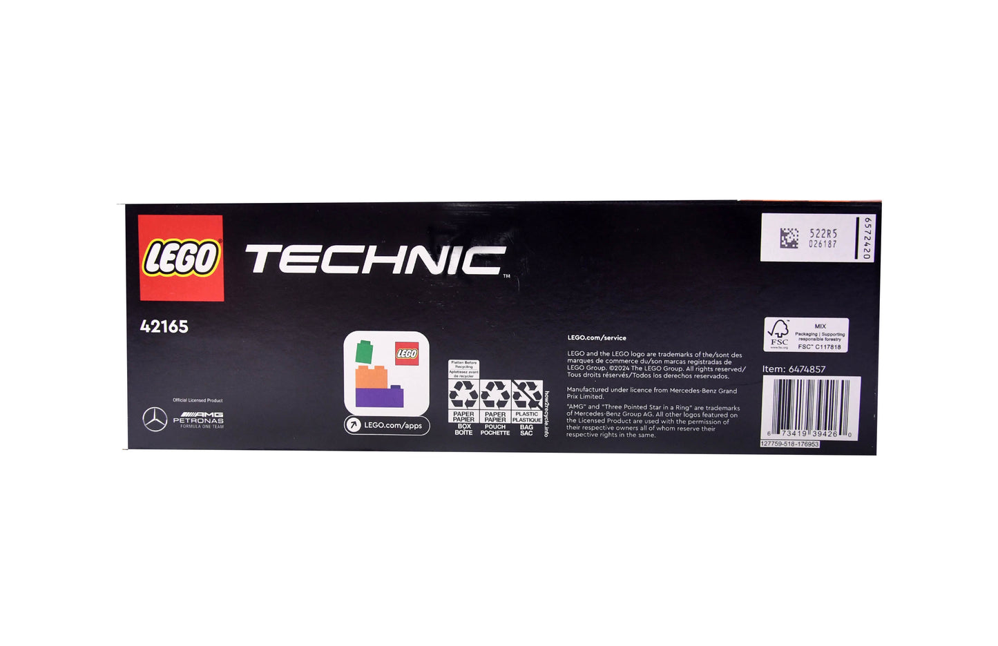LEGO 42165 Technic Mercedes-AMG Petronas Formula One Team F1 W14 Pull-Back NIFSB
