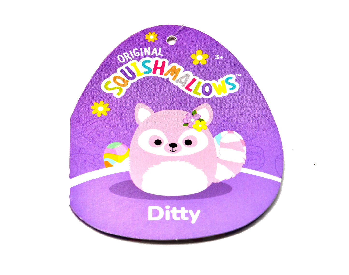 Original Squishmallows Ditty Pink Raccoon Plush 8" Kellytoy Jazwares NWT