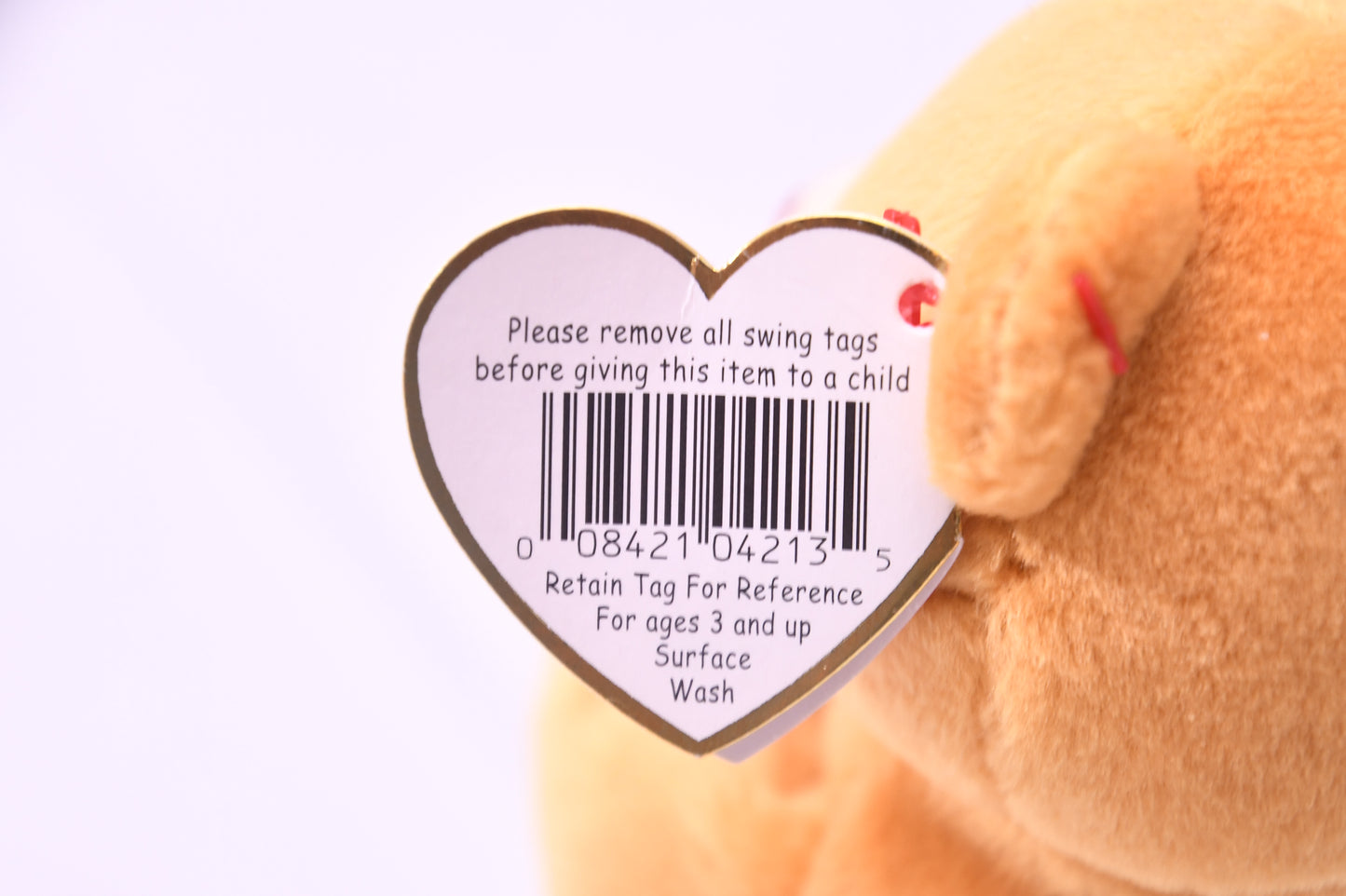 TY Beanie Baby Hope Praying Bear Plush Tan Stuffed Animal w/ Tag Vintage