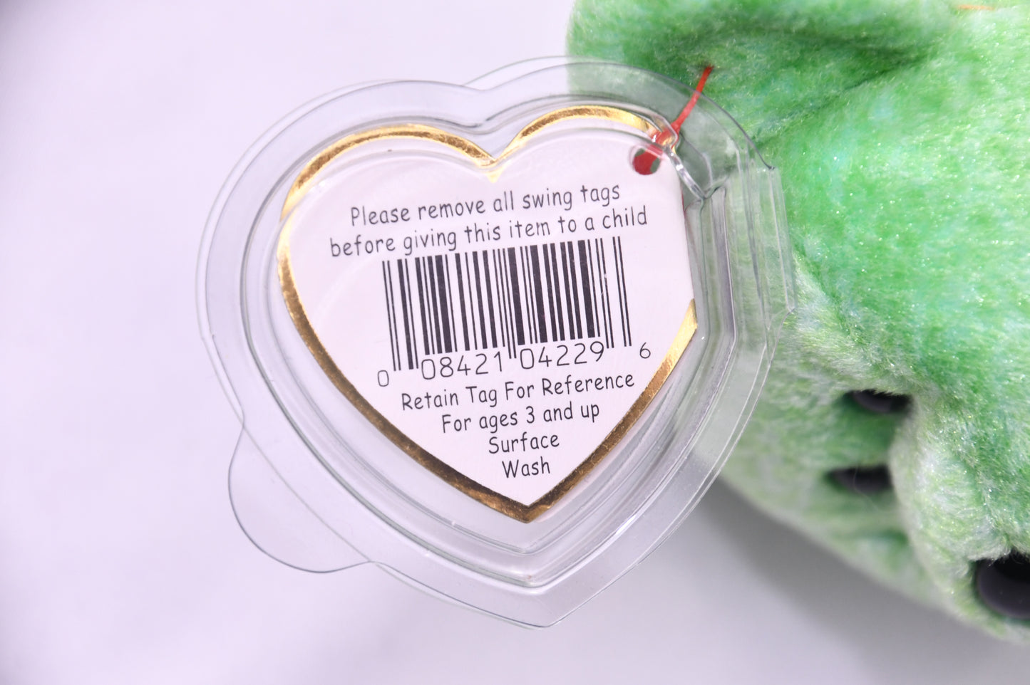 Ty Beanie Baby Kicks Green Soccer Bear Plush Toy w/ Tag Protector 1998 MWMT