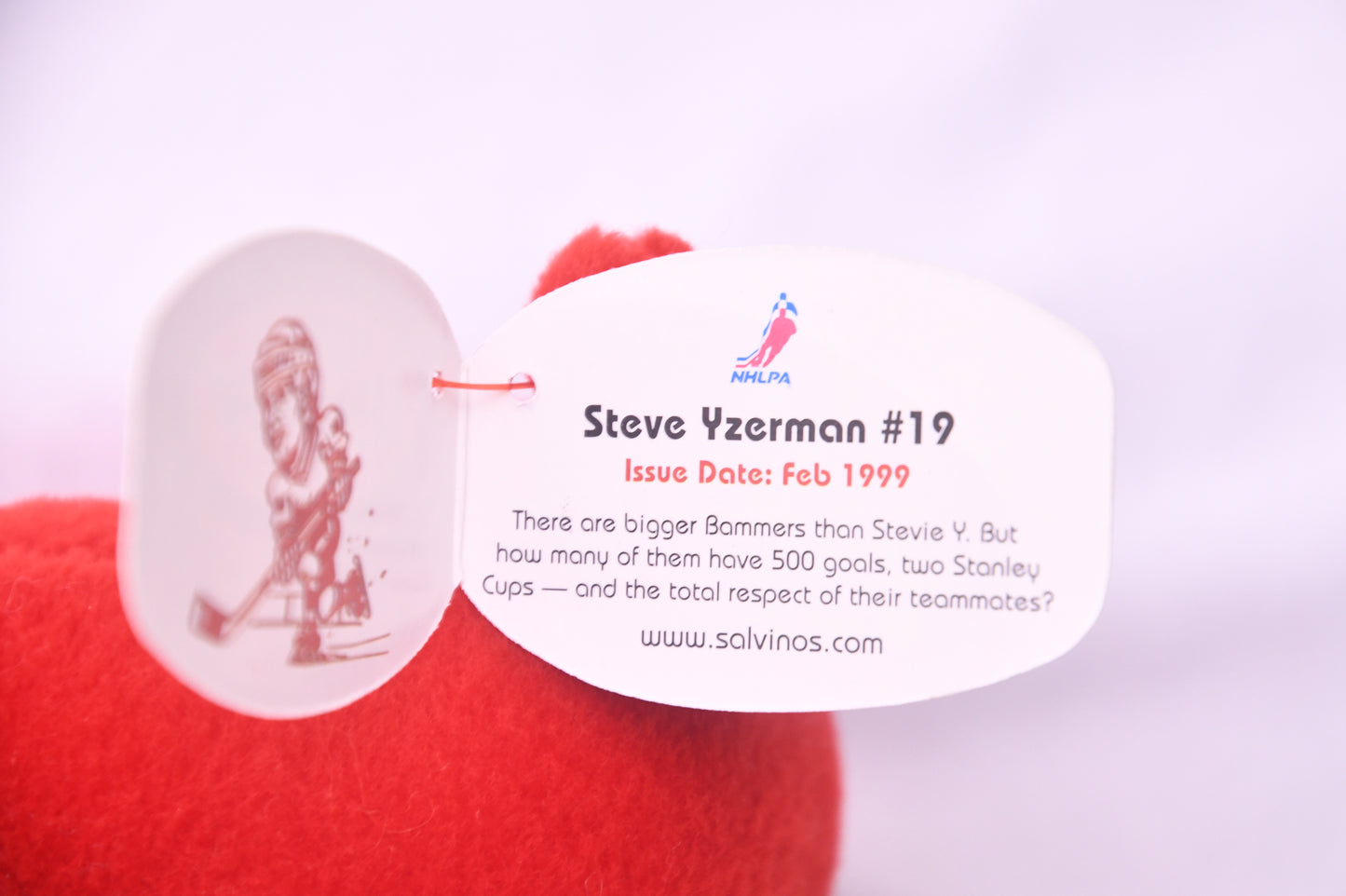 Salvino's Bammers Steve Yzerman #19 Red Wings Plush Bear NWT NHLPA 1999
