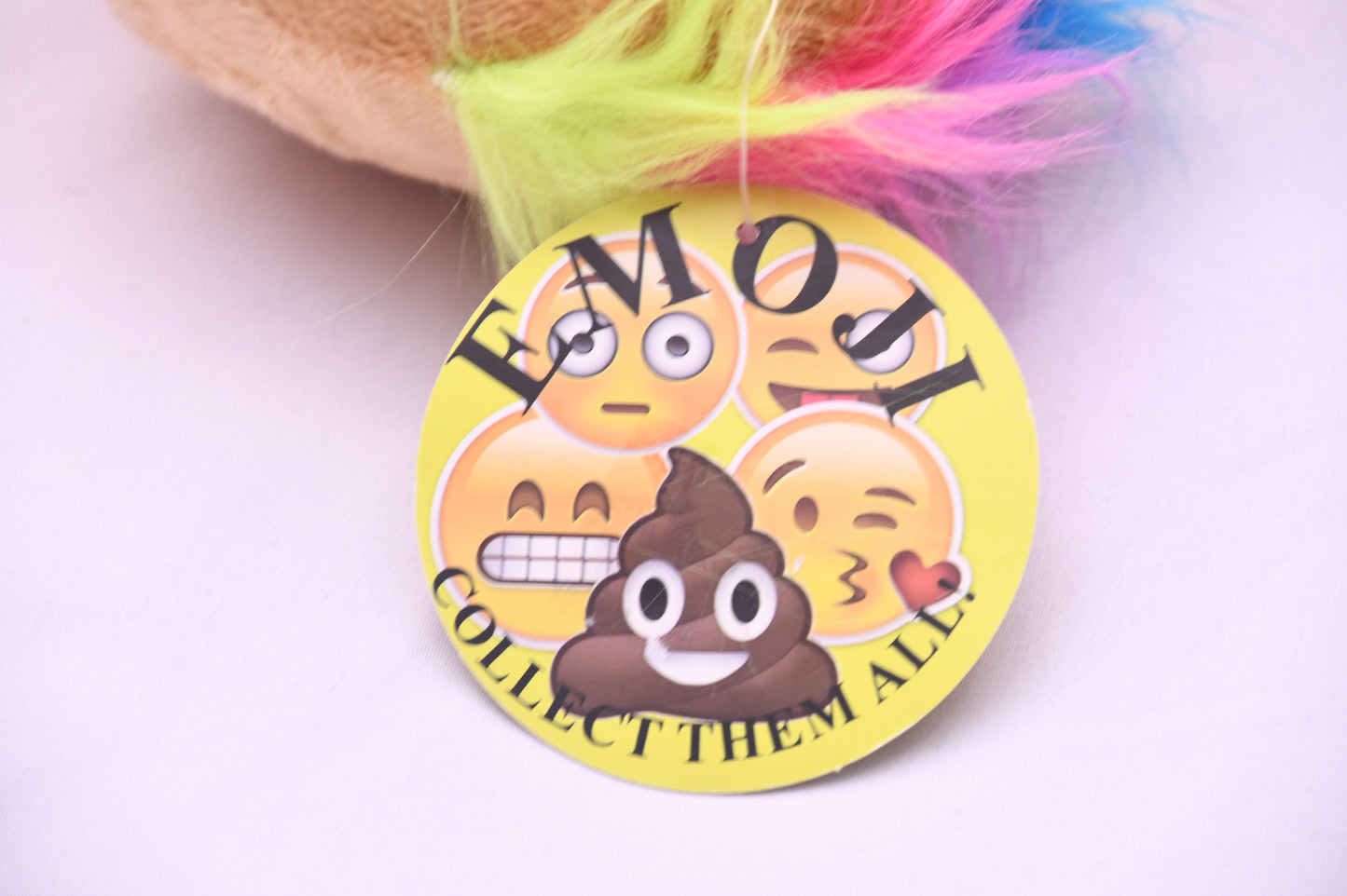 Emoji Movie Heart Eyes Monkey Plush Ball Toy Rainbow Hair NWT Collectible 5"