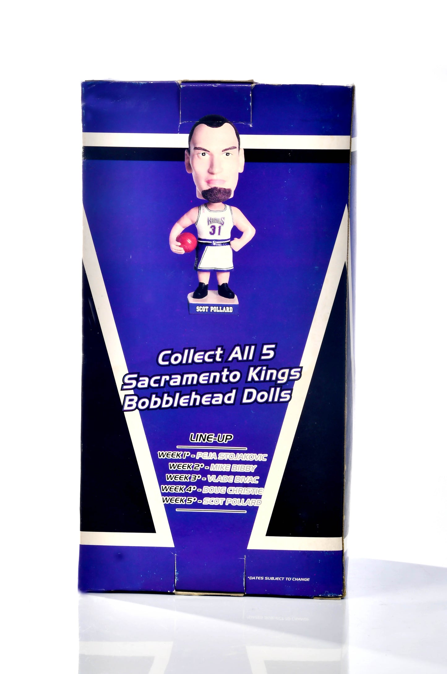 Sacramento Kings Vlade Divac Bobblehead Carl's Jr Promo NBA Basketball #21 Box