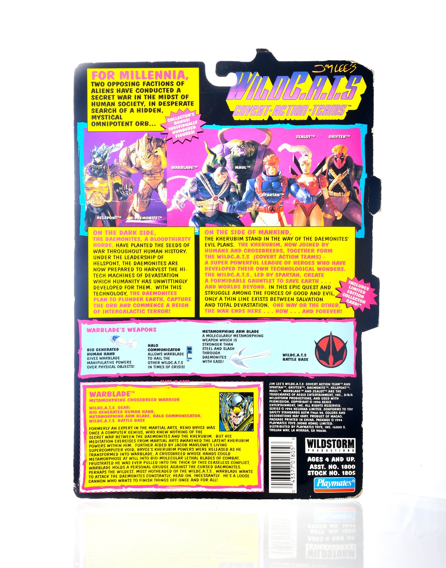 WildC.A.T.S Action Figure Lot of 3 MOC Warblade, Maul, & Helspont 1994 Playmates