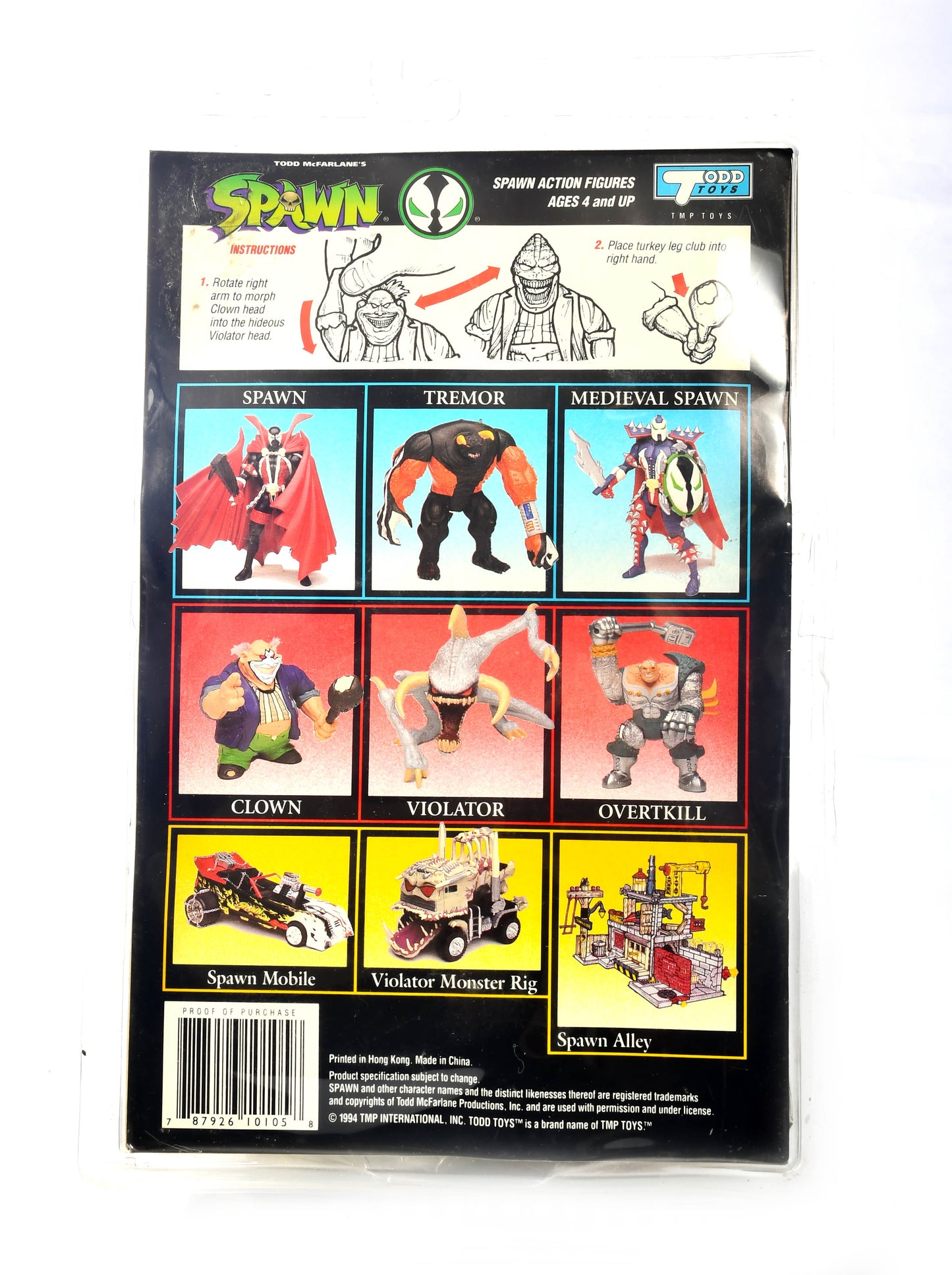 1994 McFarlane Toys Spawn Clown Series 1 Action Figure Comic Book Hamburger Head