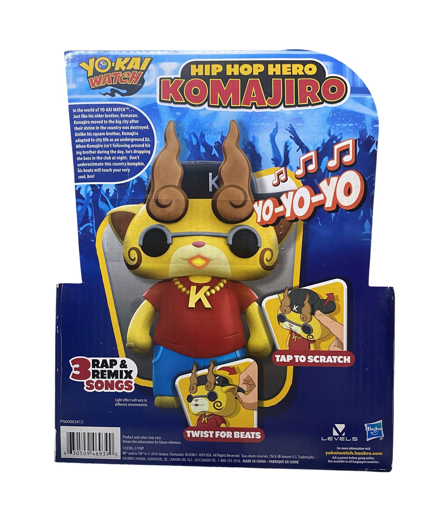 Yo Kai Watch Komajiro Hip Hop Hero Electronic Rap Remix Musical Figure 2016 NIB