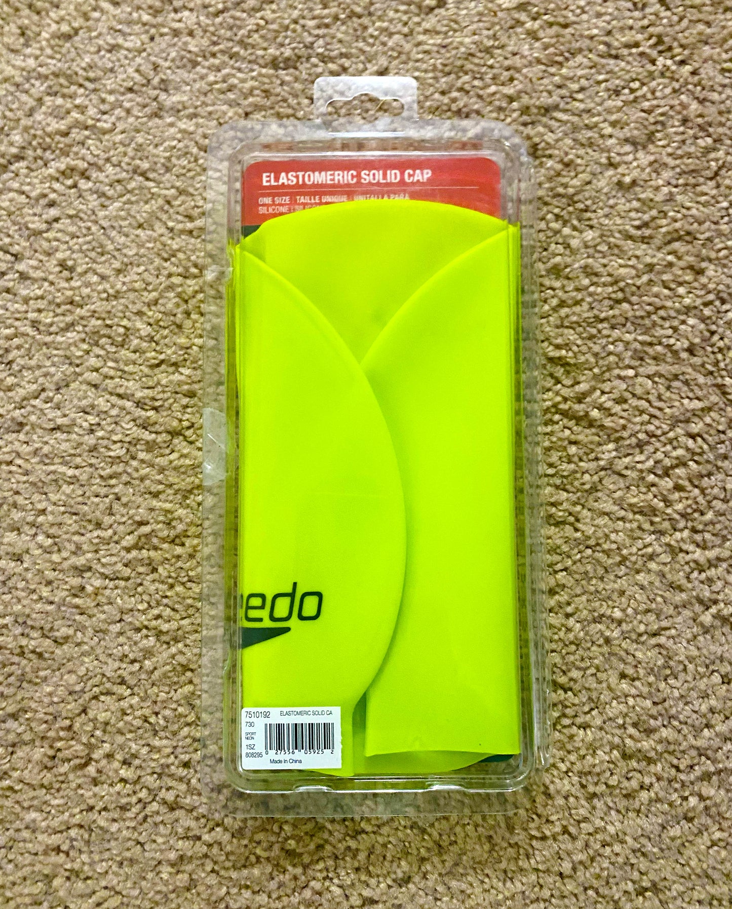 Speedo Elastomeric Solid Silicone Swim Cap - Adult / One Size - Sport Neon