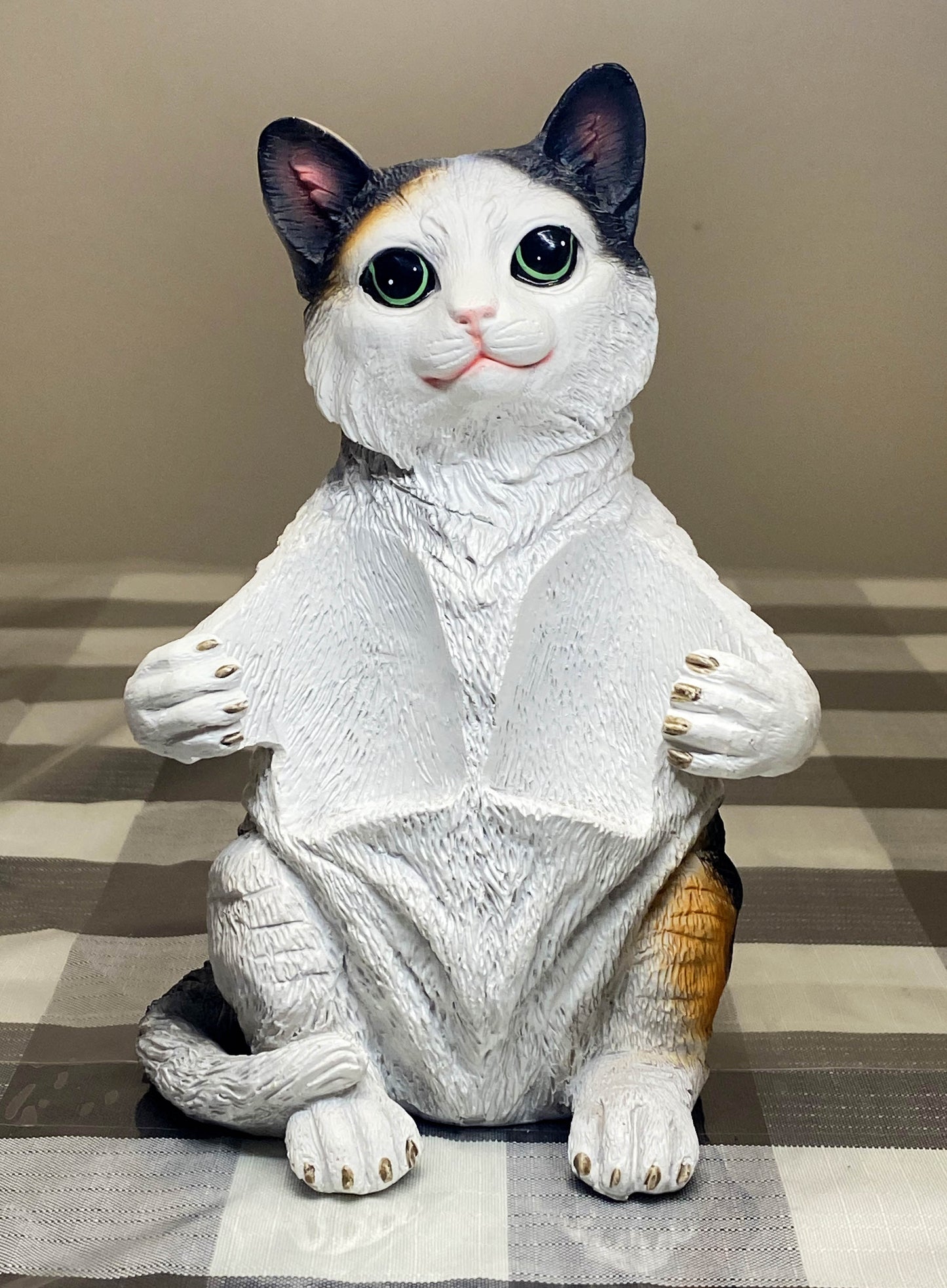 DWK Corp White Spotted Cat S&P Holder/New With Tags 7" Tall, 4.5" Wide