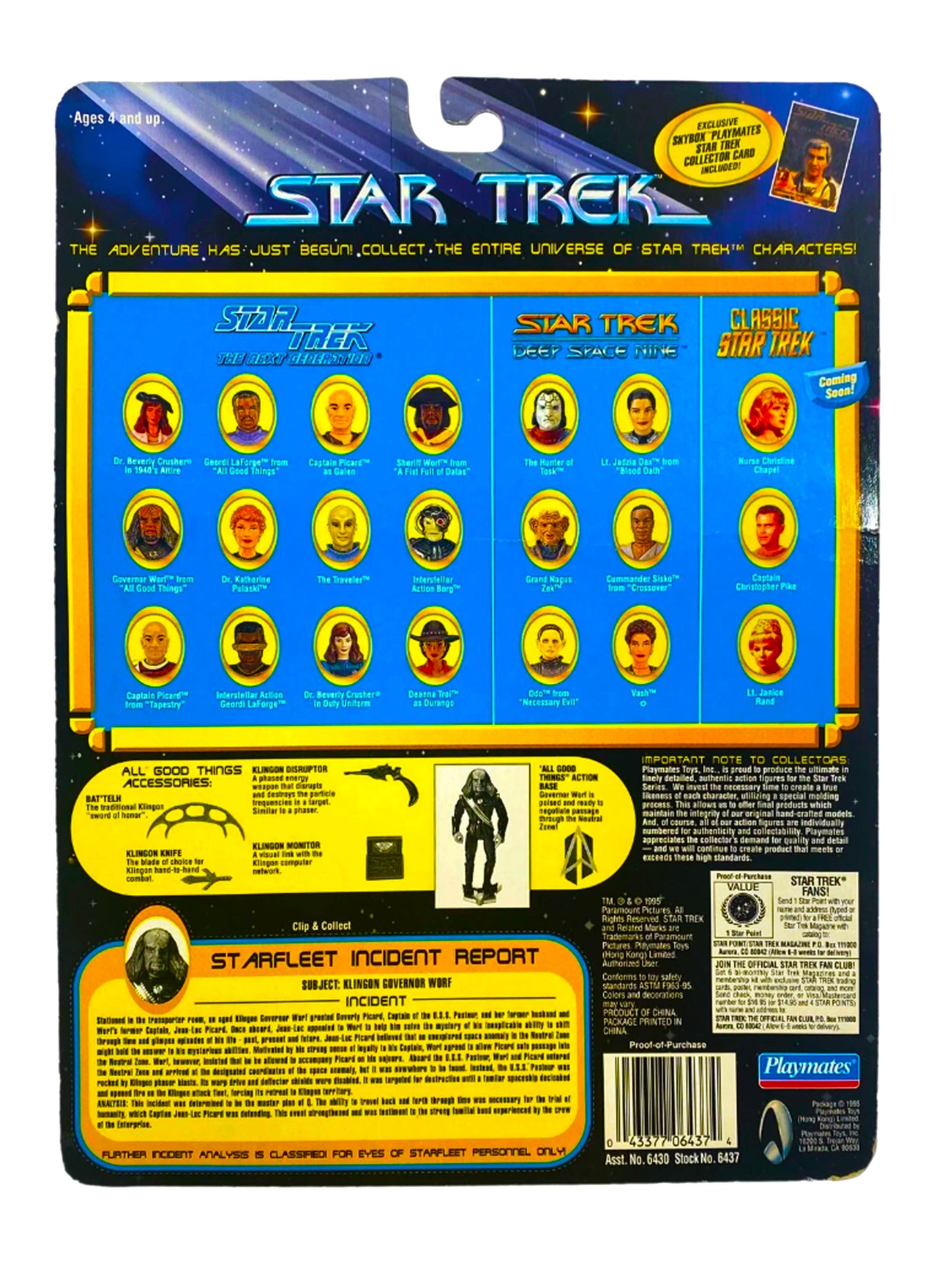 Star Trek TNG Worf All Good Things Action Figure Playmates Next Gen 1995
