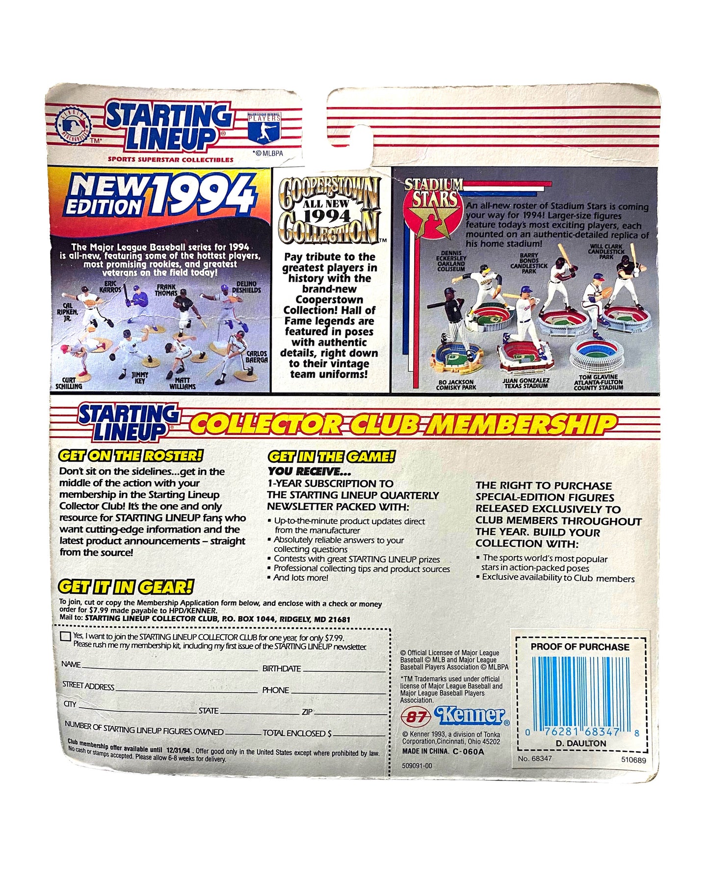 Starting Lineup 1994 Darren Daulton "Dutch" Philadelphia Phillies + Card MLB