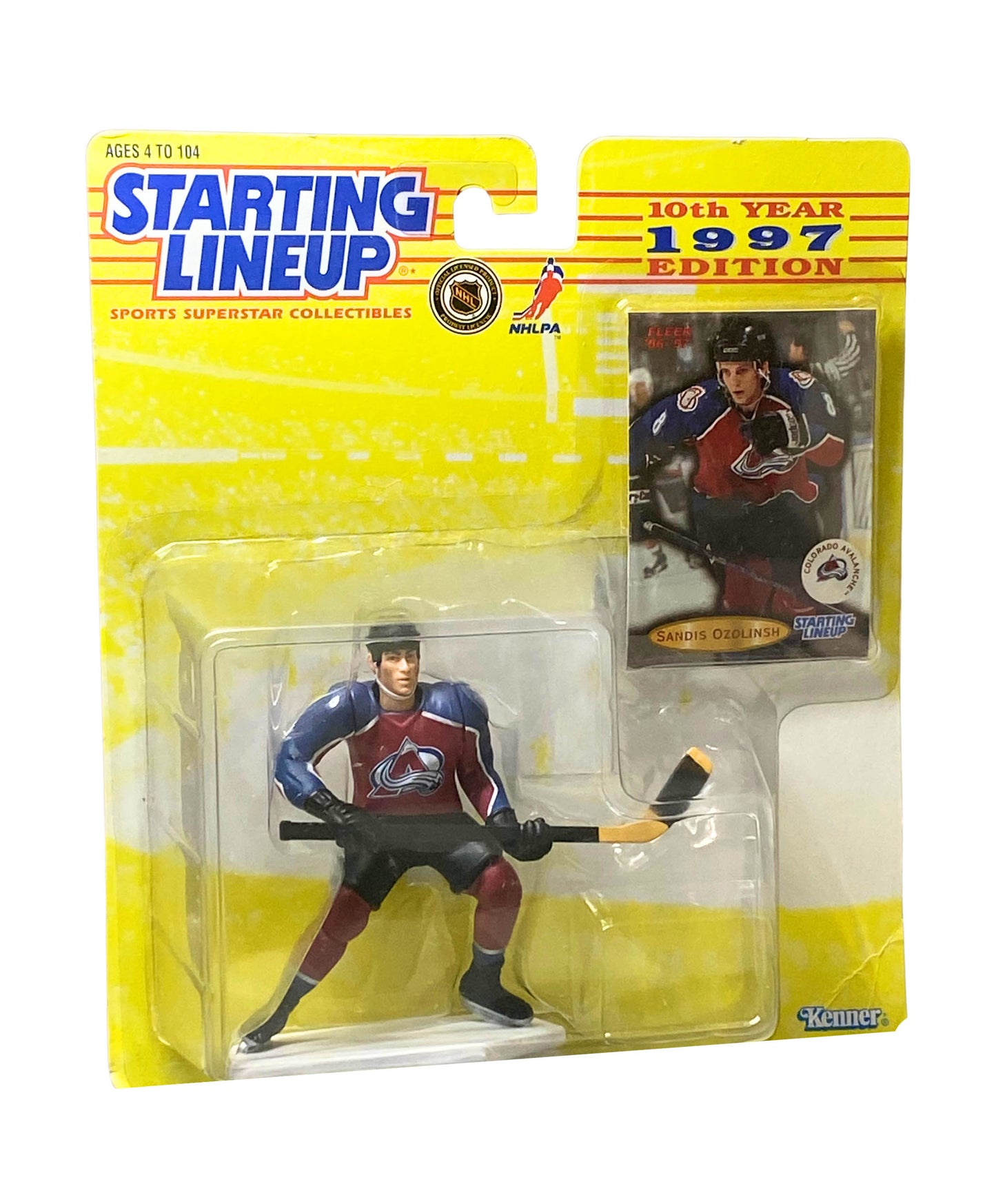 Starting Lineup 1997 NHL Sandis Ozolinsh Colorado Avalanche Action Figure