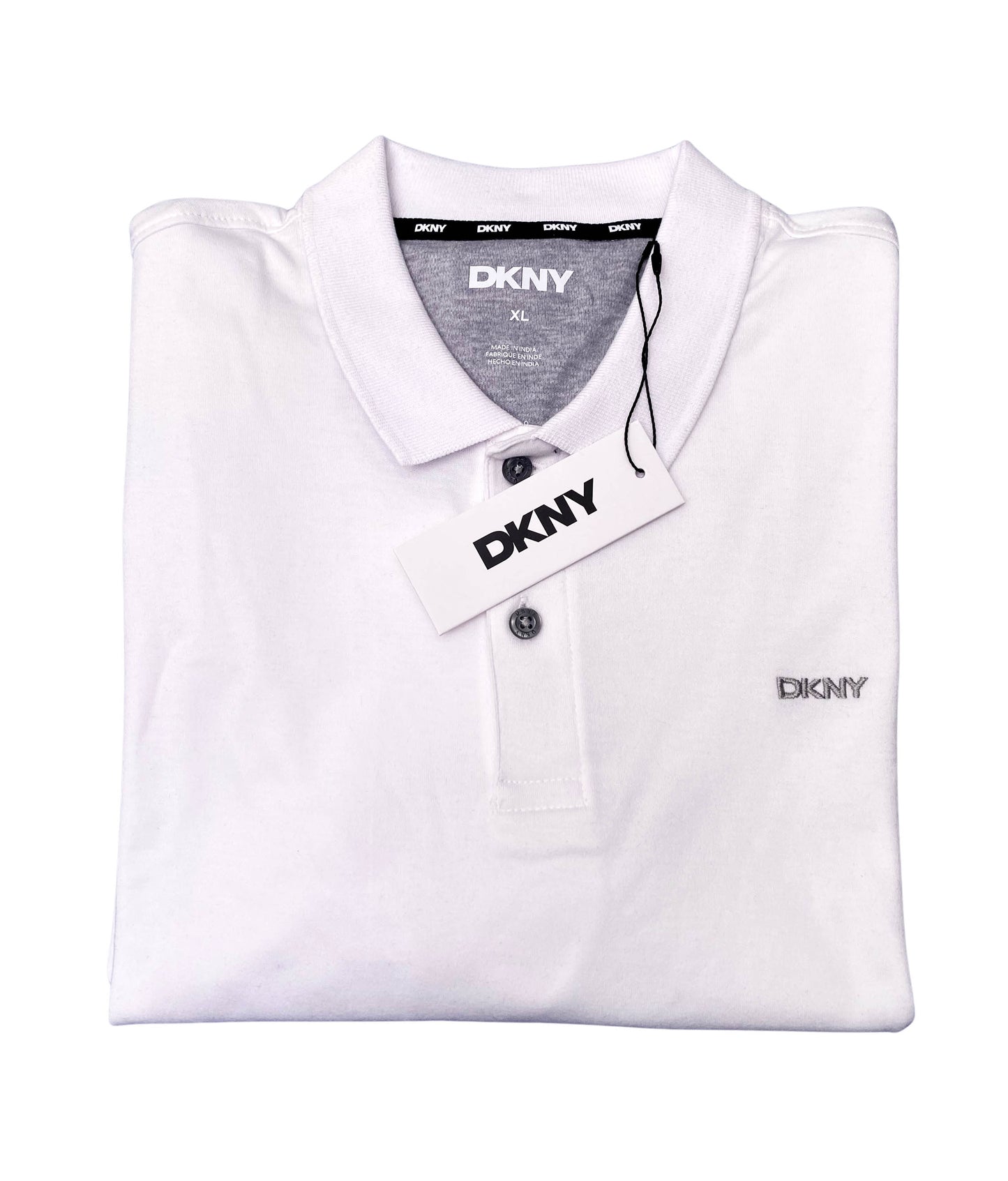 DKNY Men’s Polo Shirt Size XL White "Sale"