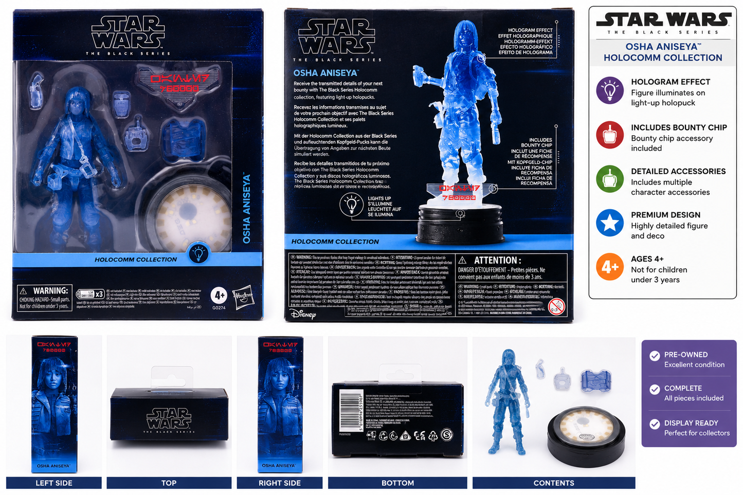 Star Wars The Black Series Osha Aniseya Holocomm Collection Figure Hasbro New