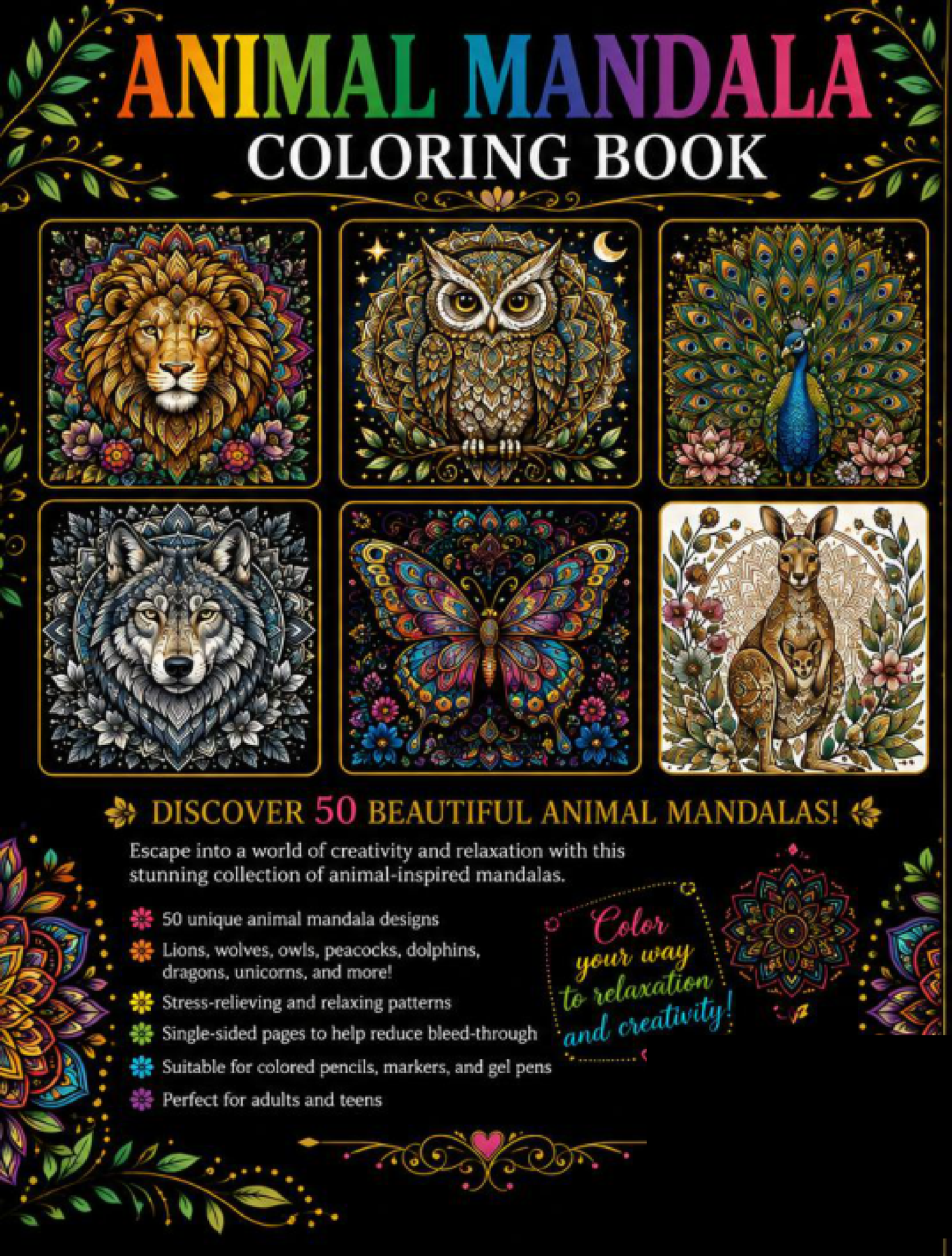 Animal Mandala Coloring Book