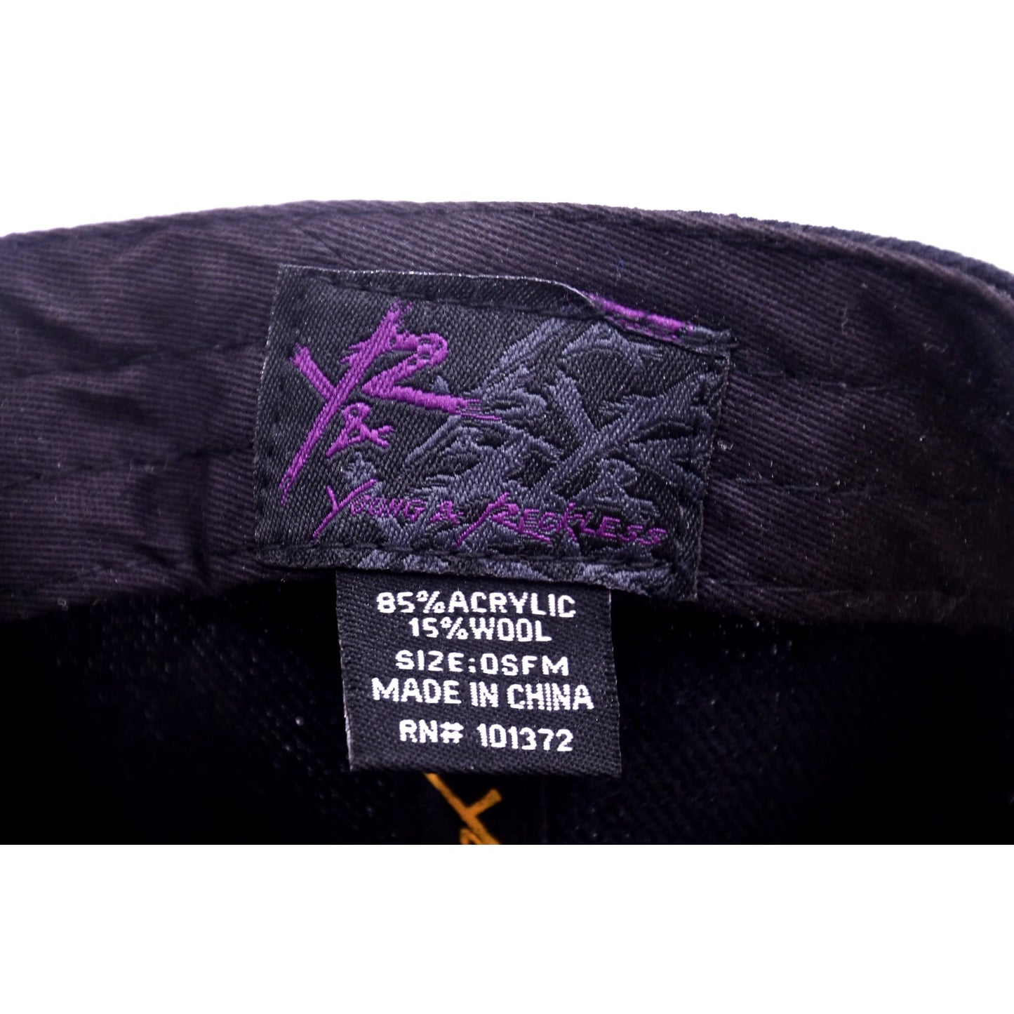 Young & Reckless RECKLESS Snapback Hat Black Yellow Flat Bill Cap OSFM