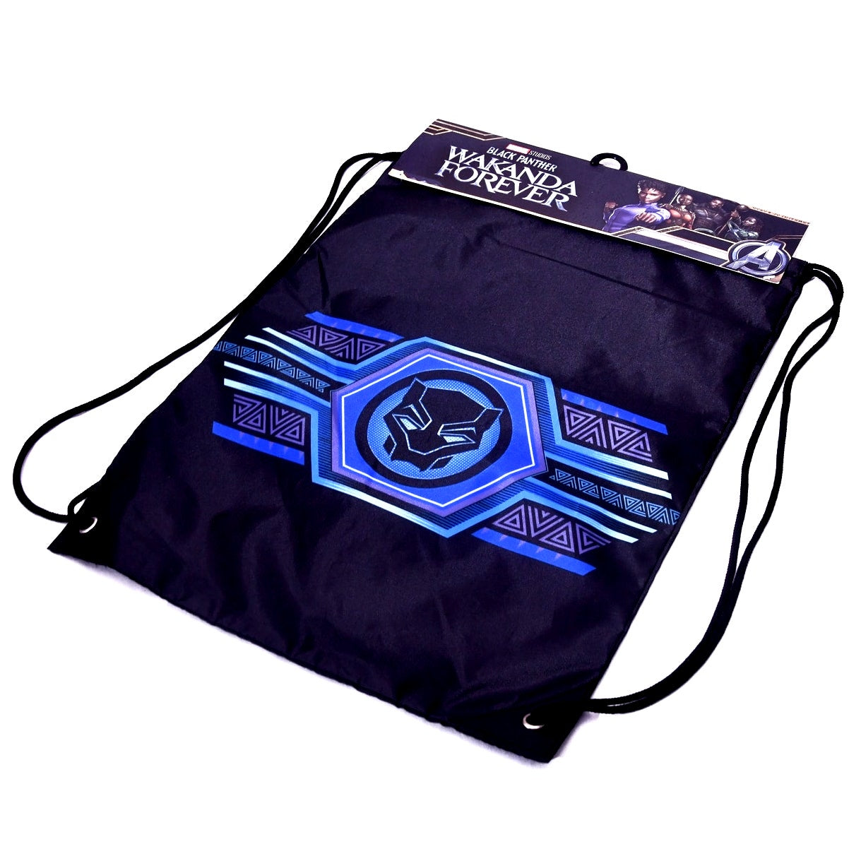 Marvel Black Panther Wakanda Forever Drawstring Backpack Bag New