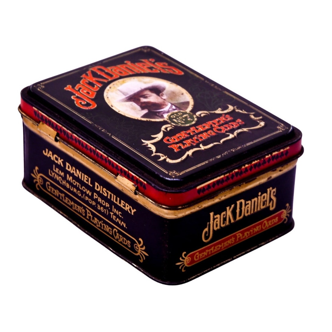 Jack Daniel's Gentlemen's Playing Cards Tin w/ Cards Metal Collectible Case