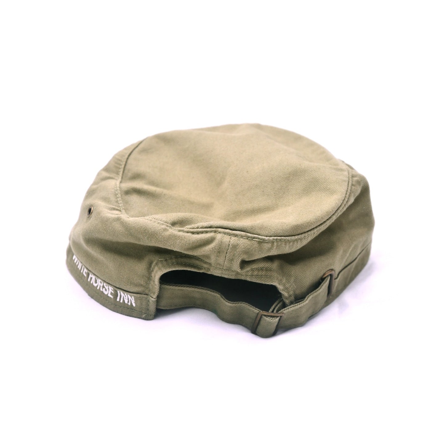 White Horse Inn Military Cadet Army Cap Hat Olive Green Adjustable