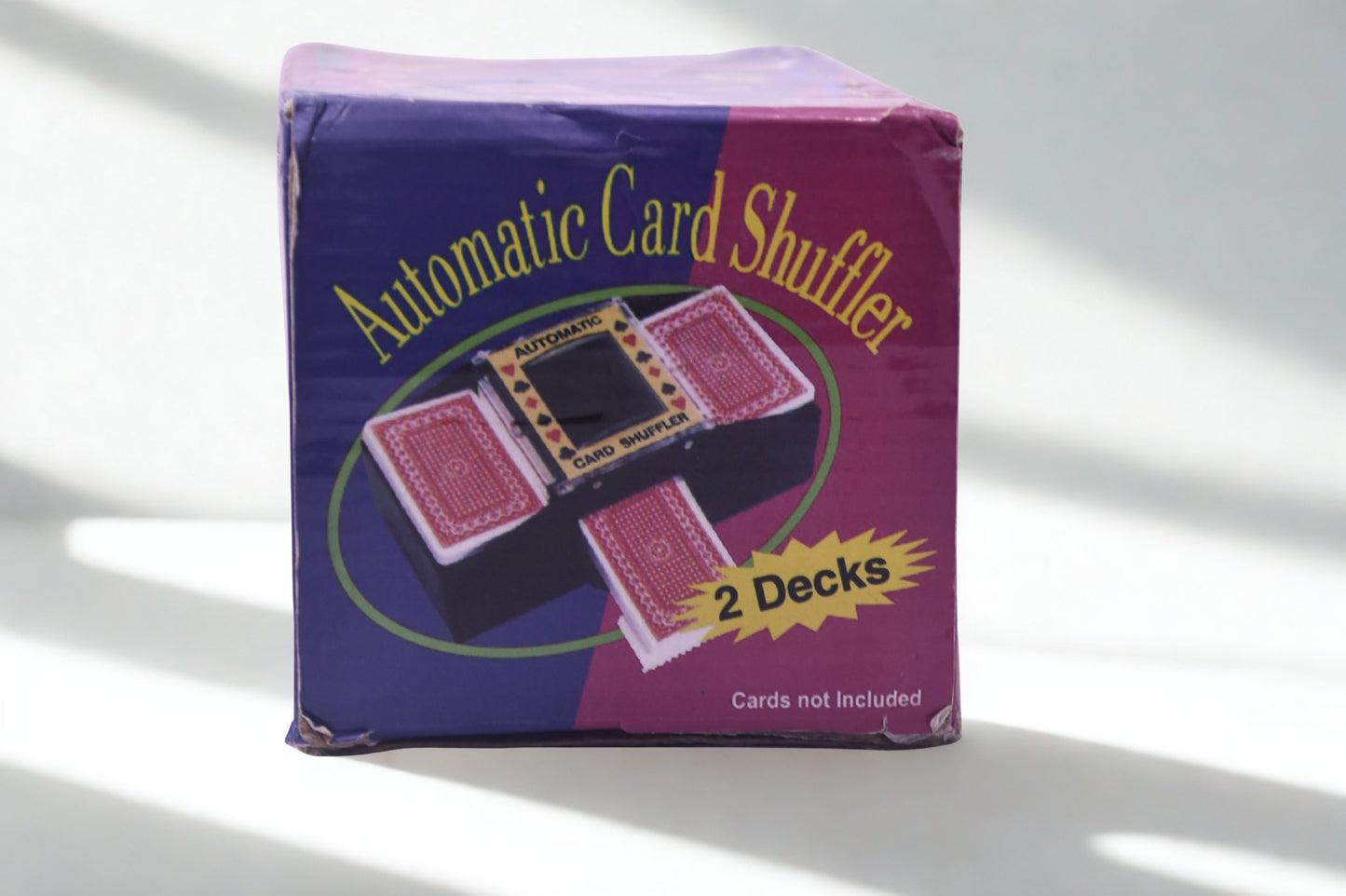 Automatic 2 Deck Card Shuffler Battery Operated Tested Working w/ Box