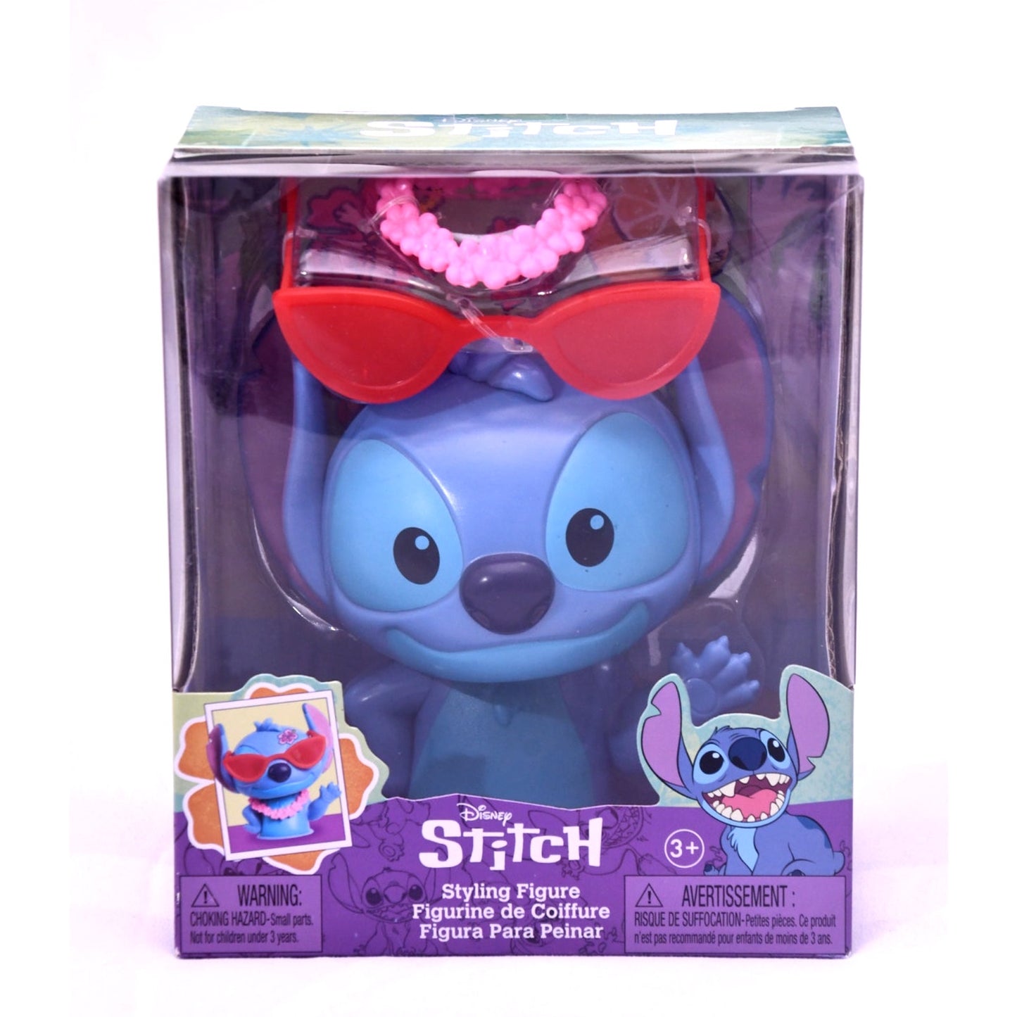 Disney Stitch Styling Figure Toy w/ Sunglasses Lei & Stickers New in Box Just Play