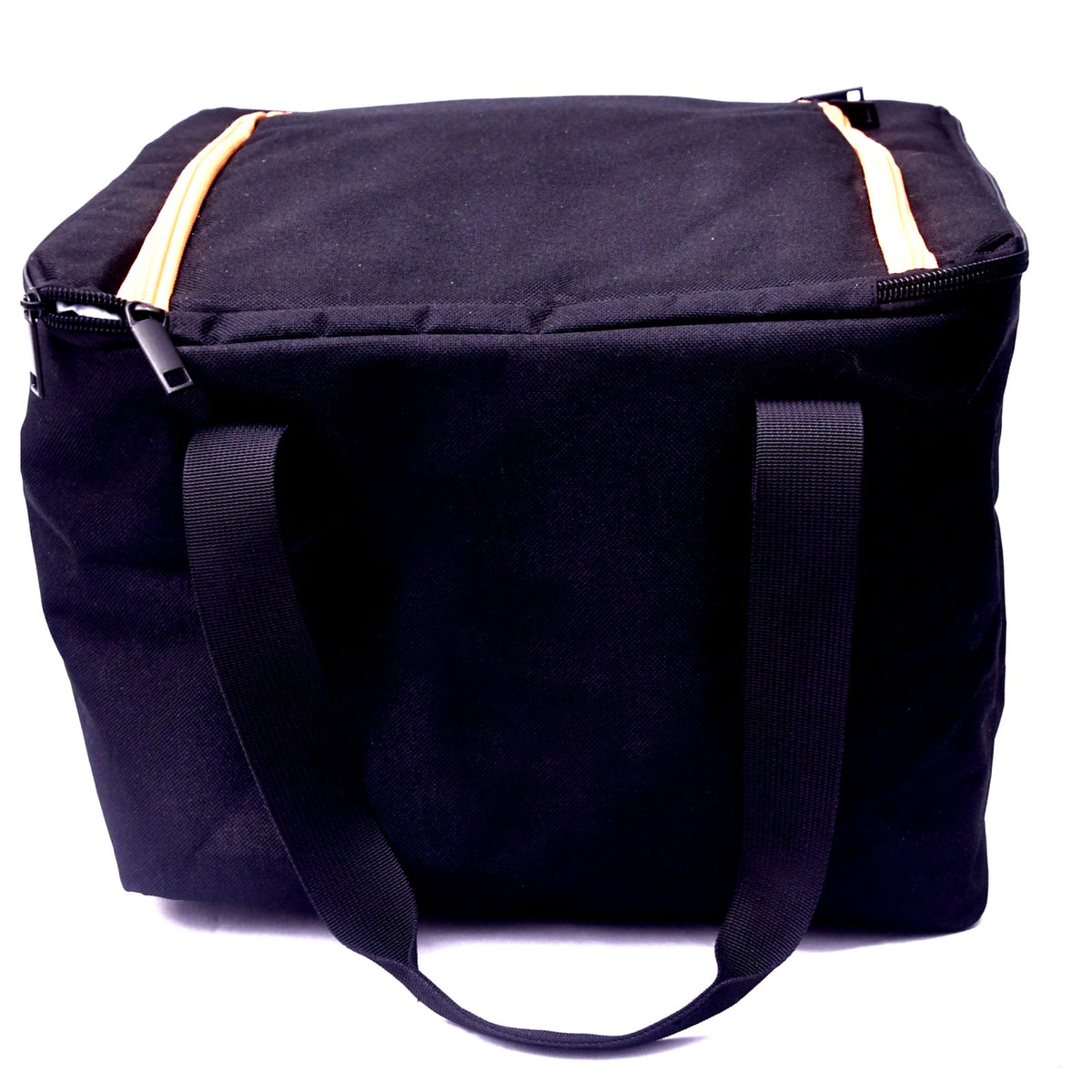 Large Insulated Cooler Bag Black Orange Zipper Soft Sided Food Drink Tote