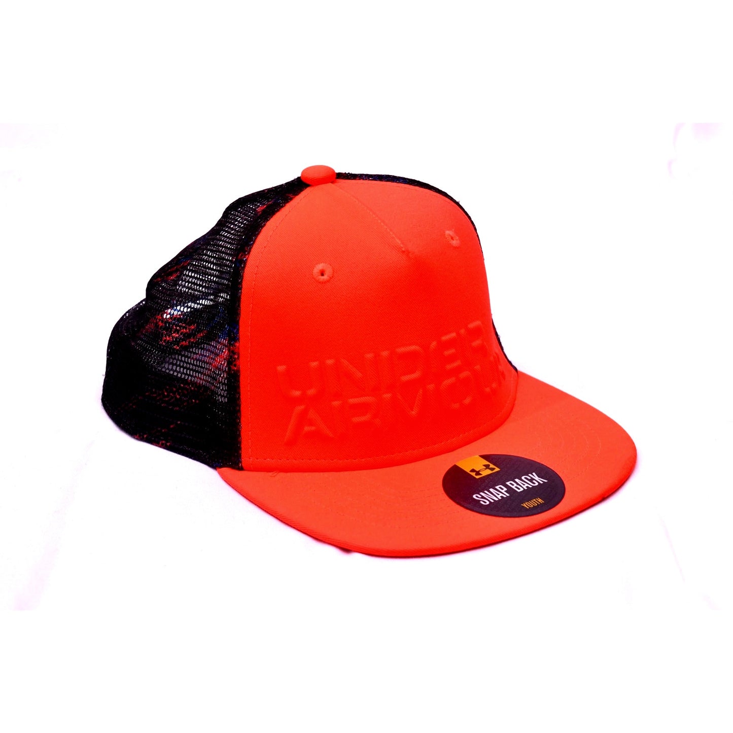 Under Armour Youth Snapback Trucker Hat Orange Camo Mesh Cap