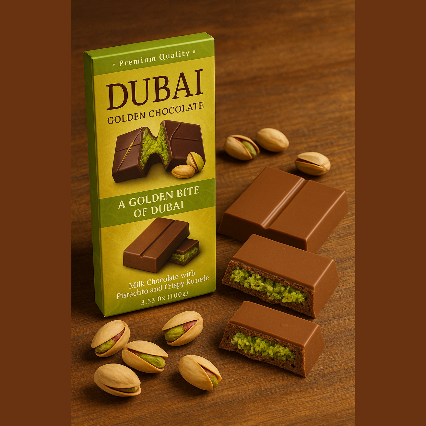 Dubai Chocolate Bar – Pistachio & Crispy Kunefe 3.53 oz