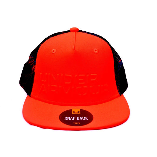 Under Armour Youth Snapback Trucker Hat Orange Camo Mesh Cap