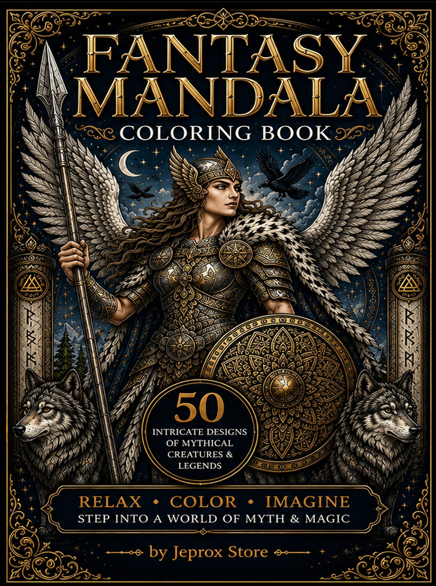 Fantasy Mandala Coloring Book – Digital PDF Download
