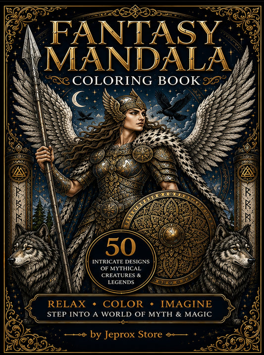 Fantasy Mandala Coloring Book – Digital PDF Download