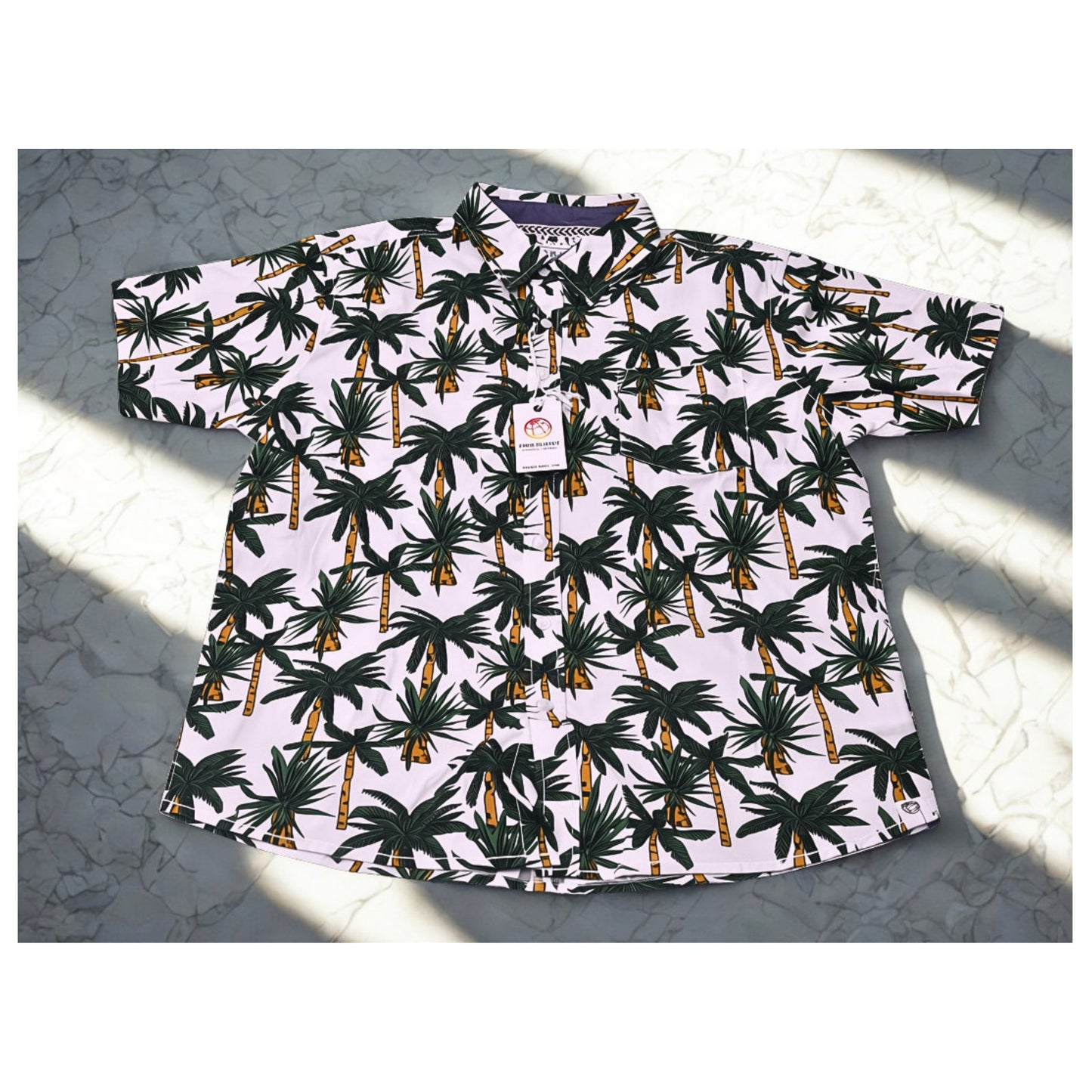 NWT Free Planet Tropical Palm Button-Up Shirt Men’s M Cotton