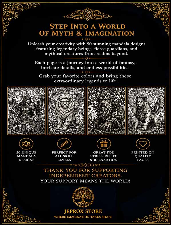 Fantasy Mandala Coloring Book – Digital PDF Download