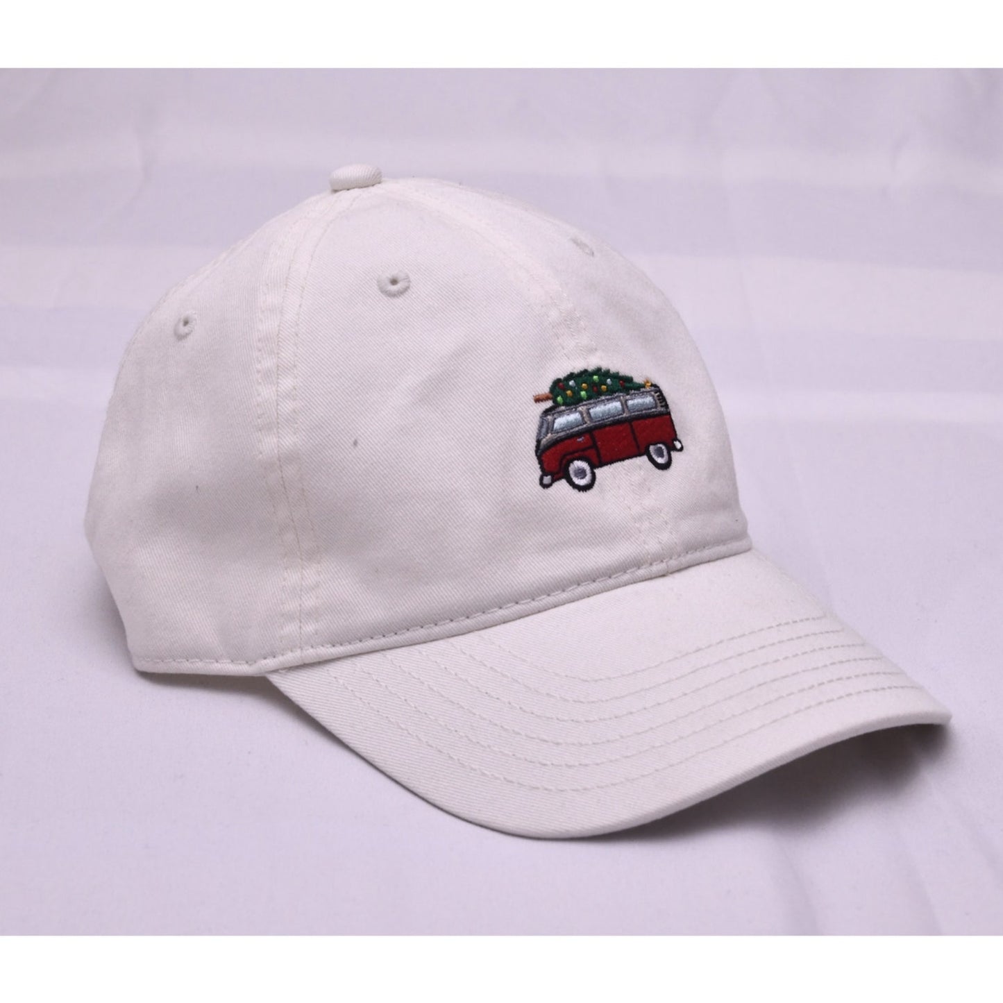 Mighty Fine Christmas Van Tree White Dad Hat Adjustable OSFM NWT