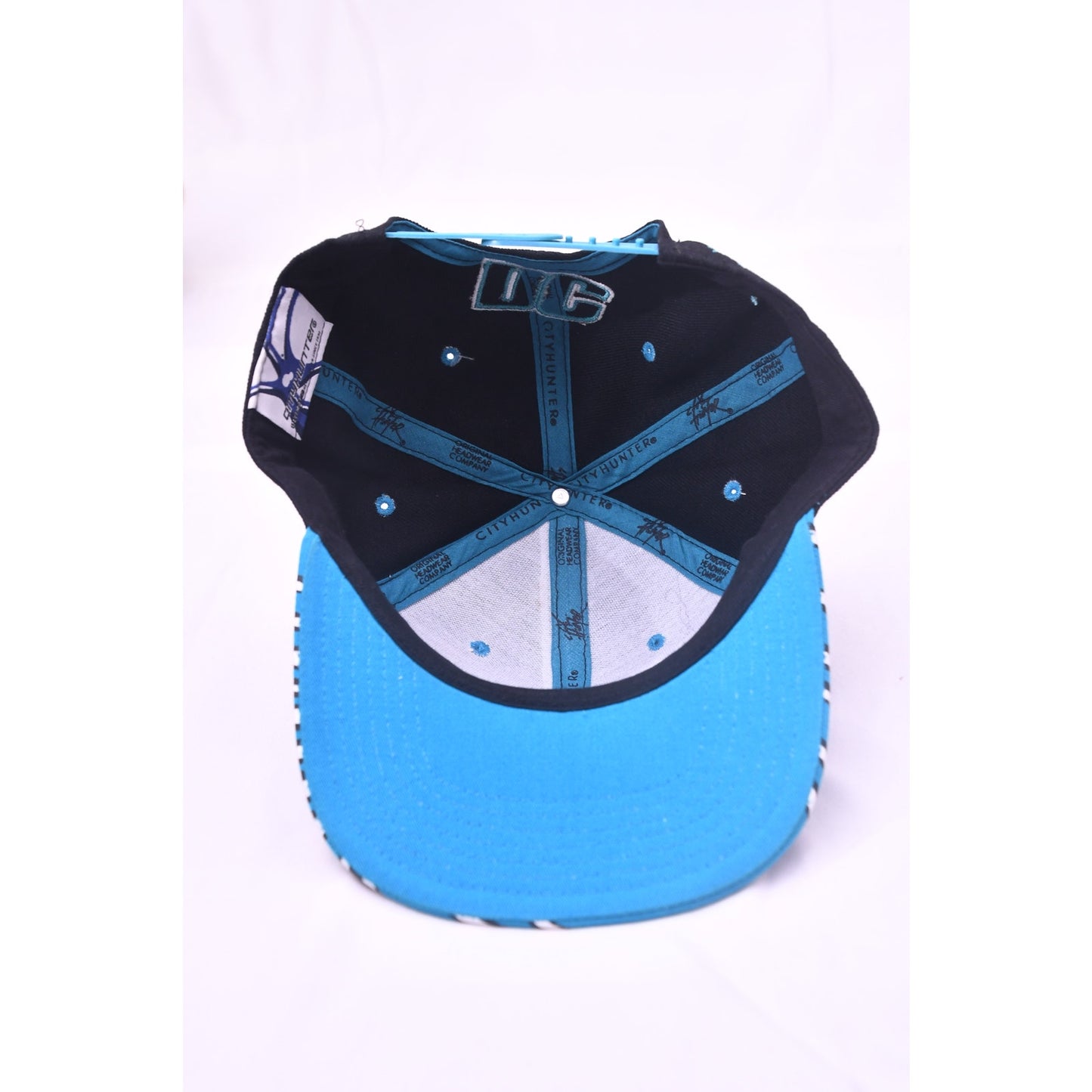 Washington DC Snapback Hat Black Blue Striped Flat Bill Cap City Hunter