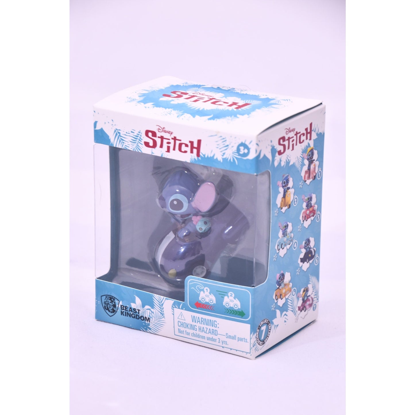 Disney Stitch Beast Kingdom YuMe Pull Back Car Figure Purple Black Sealed New