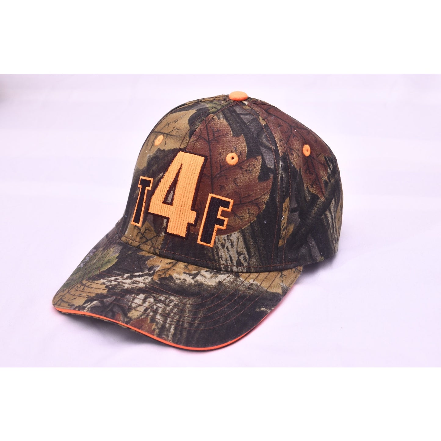 T4F MAX Realtree Camo Adjustable Hat Cap Orange Embroidered Hunting Outdoor