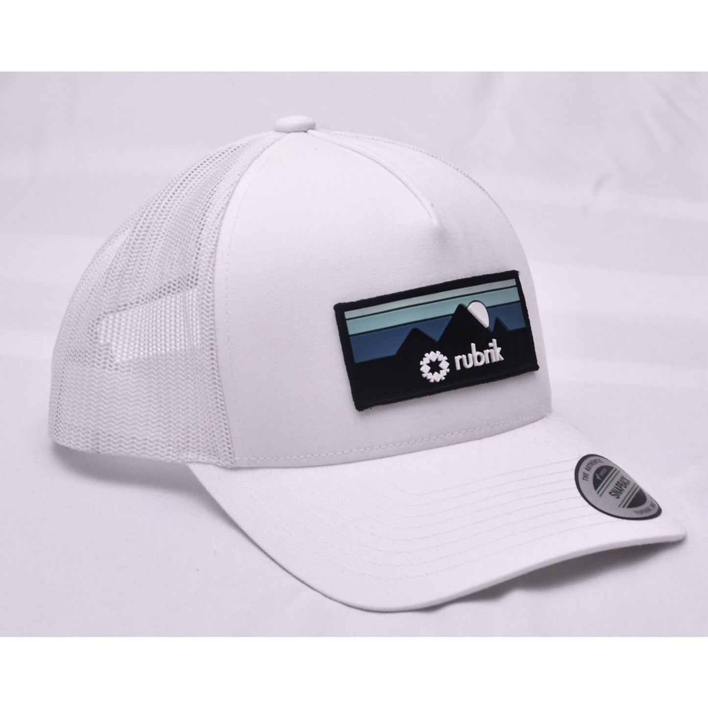Rubrik Yupoong Snapback Trucker Hat White Adjustable Mesh Cap New