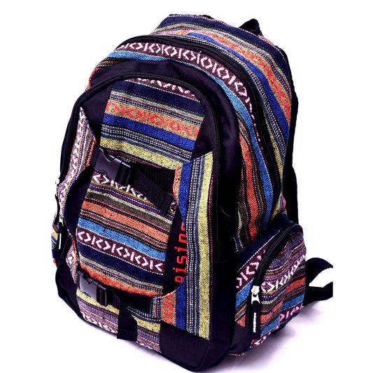 Kamala Multicolor Woven Backpack Boho Travel School Bag