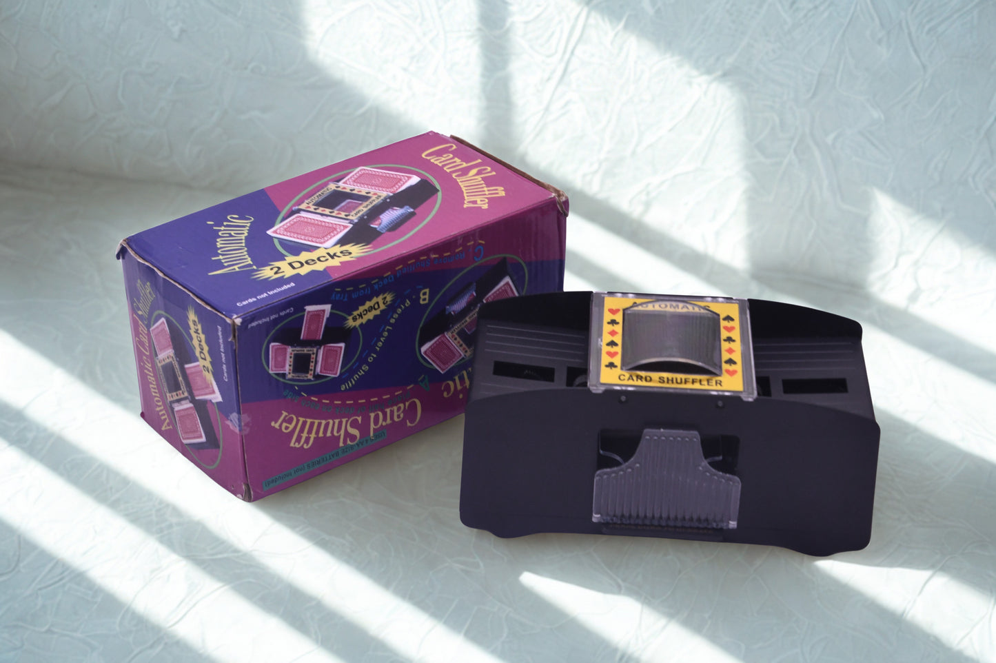 Automatic 2 Deck Card Shuffler Battery Operated Tested Working w/ Box