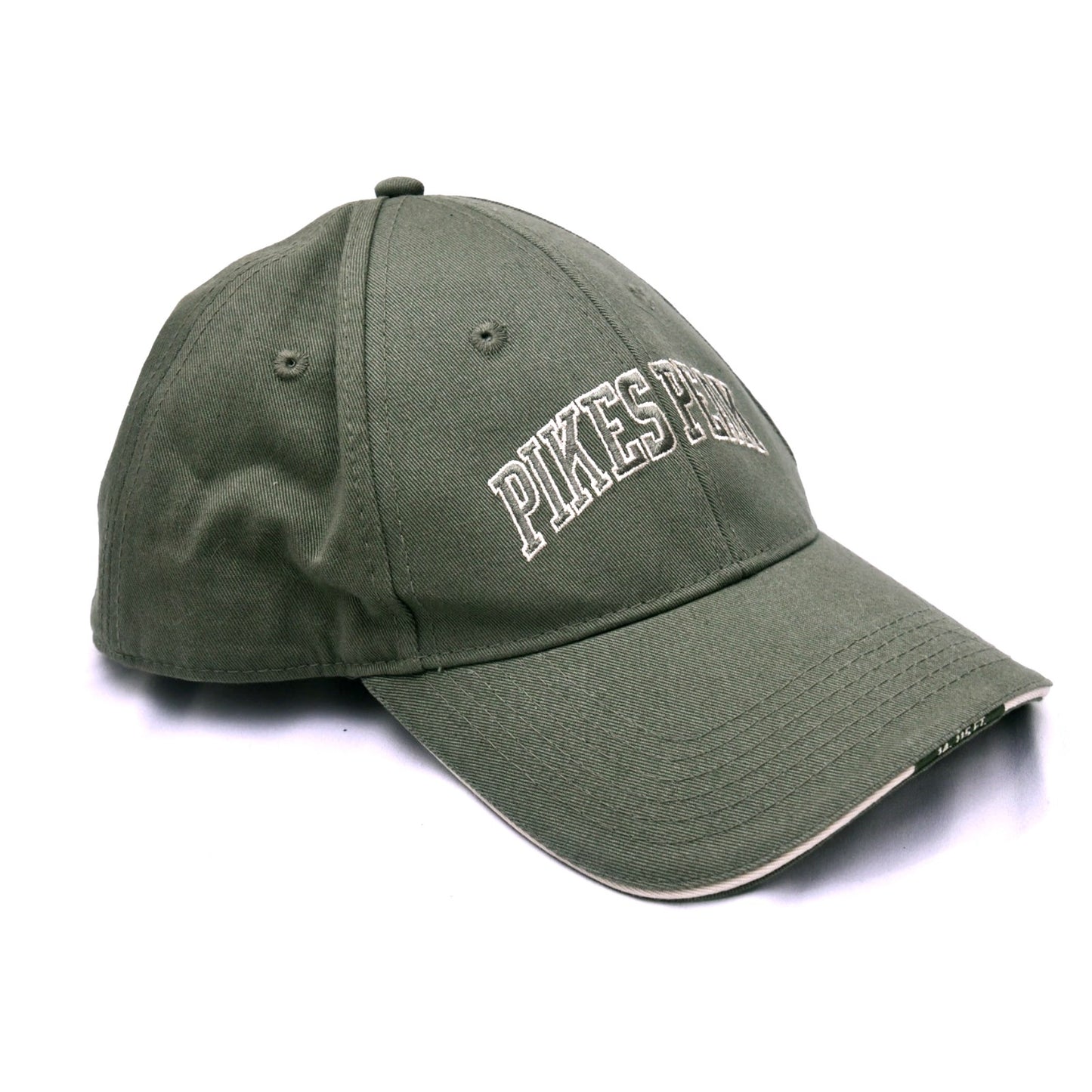 Pikes Peak Colorado Light Olive Green Adjustable Dad Hat 100% Cotton Cap OSFM