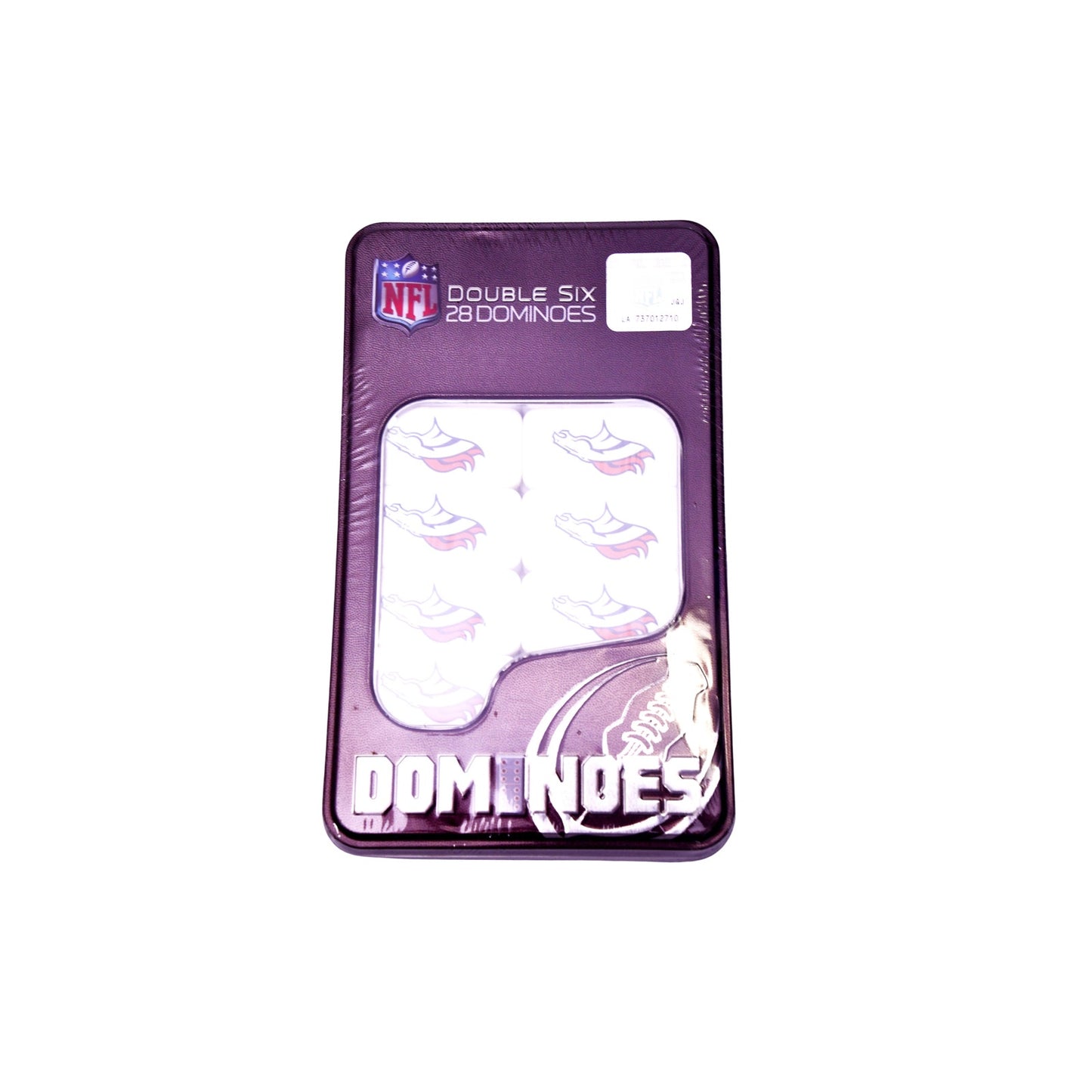 NFL Denver Broncos Double Six 28 Dominoes Collector Edition Tin Sealed New