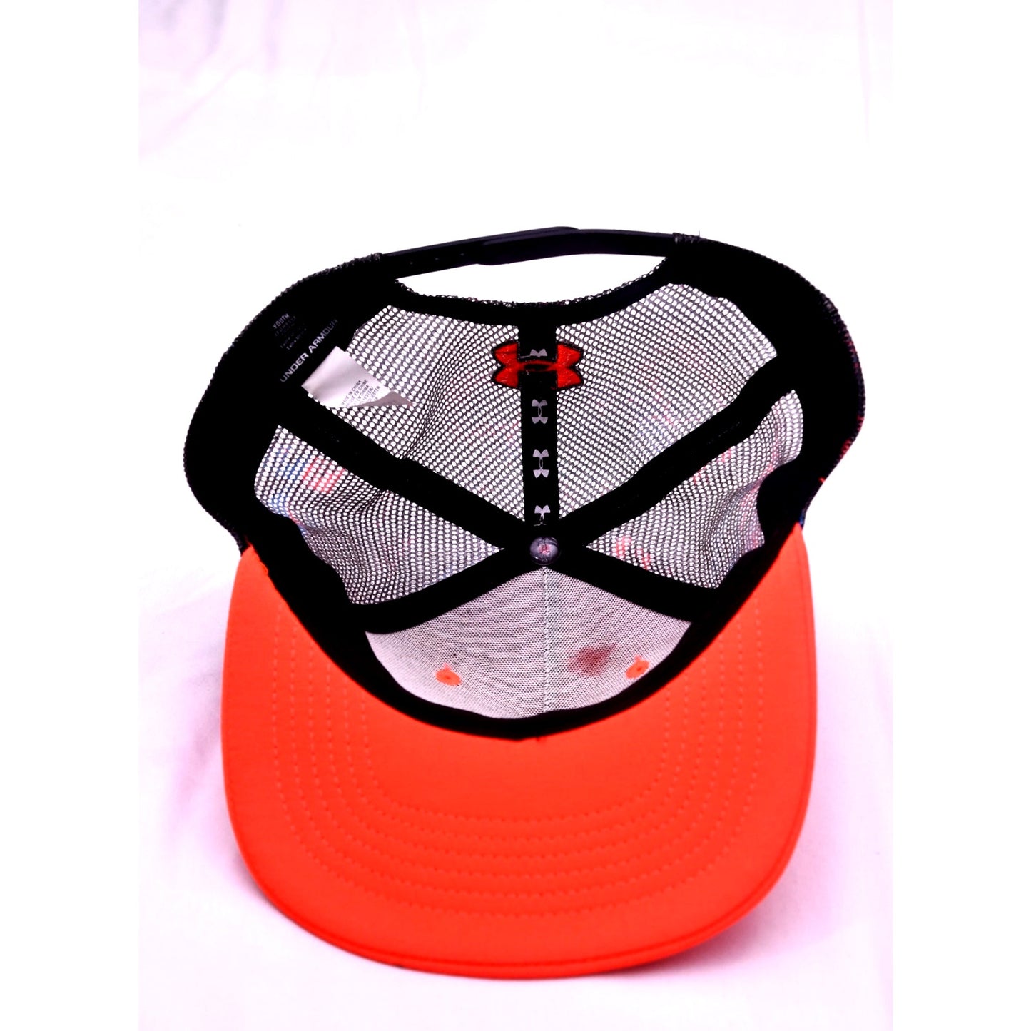 Under Armour Youth Snapback Trucker Hat Orange Camo Mesh Cap
